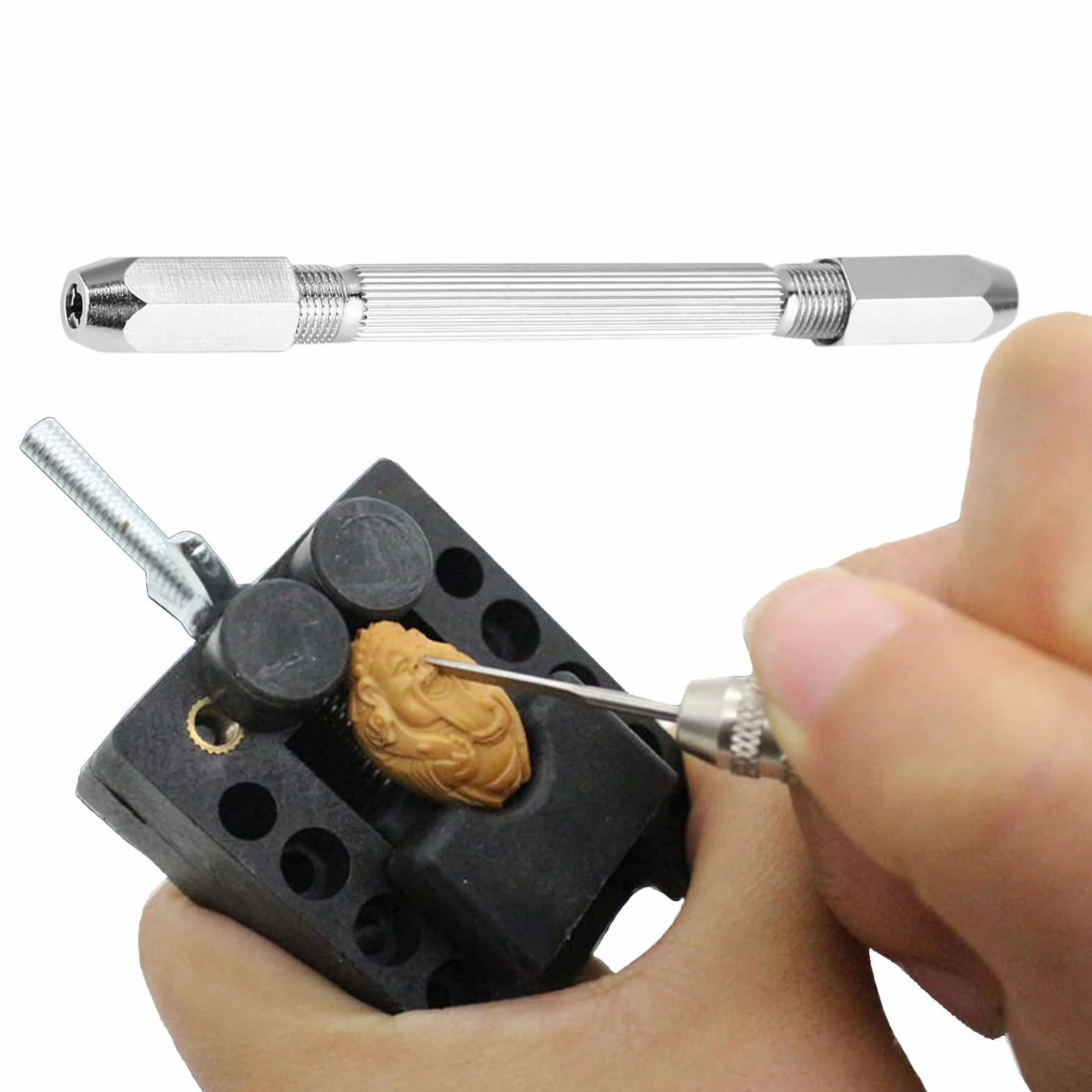 Mini Trapano a Mano 0-3 mm Doppia Punta per Legno, Tiglio, Corno d'Osso