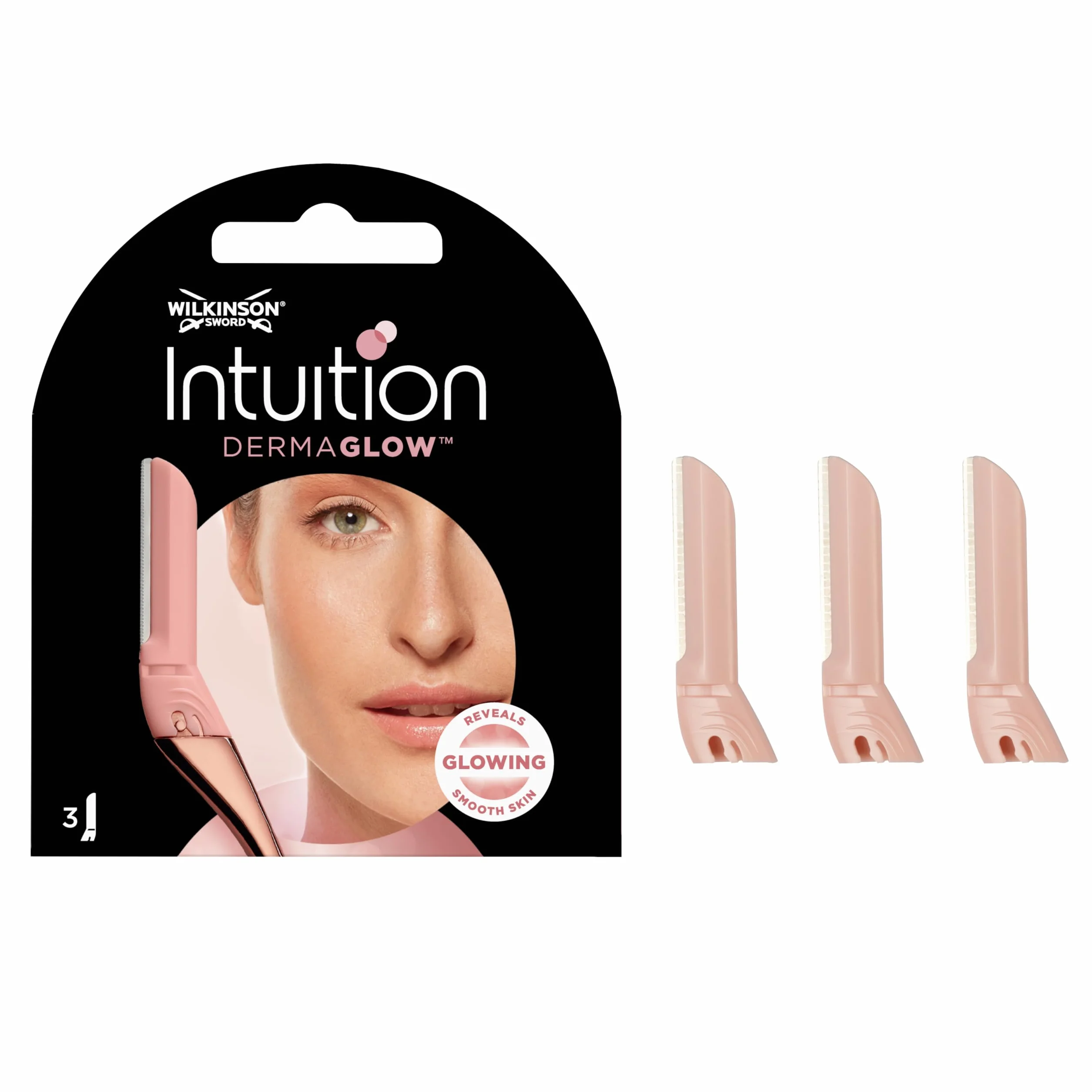 Wilkinson Sword Intuition Dermaglow - Bilster lame di ricarica per x3 - Ricarica Intuition Dermaglow - Strumento professionale per l'esfoliazione della tua pelle
