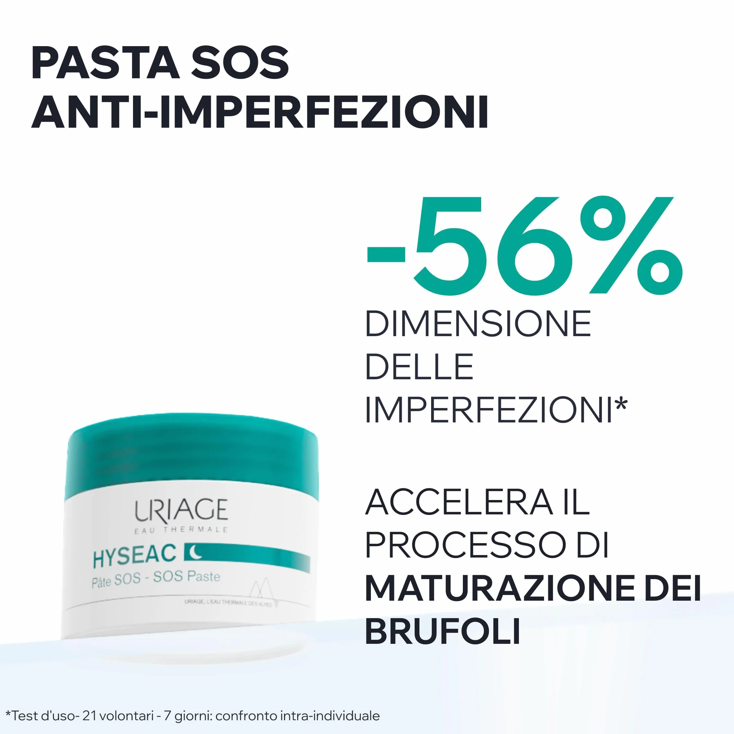 Uriage Hyseac Pasta SOS con Árbol del Té, Zinc y Arcilla Verde - Acelera la Maduración de las Imperfecciones de la Noche a la Mañana y Limita las Marcas en la Piel - Para Granos e imperfecciones.