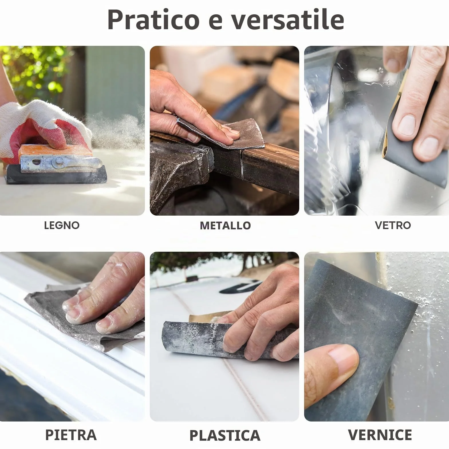 Fein Set di carta vetrata 23x28 cm 5000 4000 3000 2000 1500 1200 1000 800 bagnata e asciutta