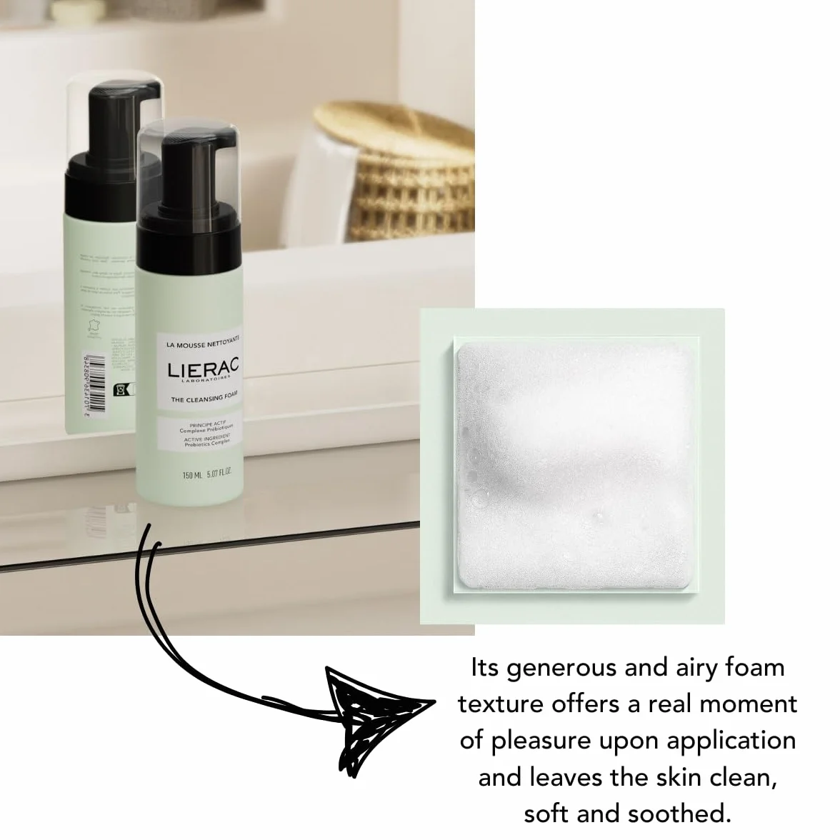 Lierac Mousse Struccante Viso Detergente, Purificante e Lenitiva, per Tutti i Tipi di Pelle, Formato da 150ml, 0.2 kilograms