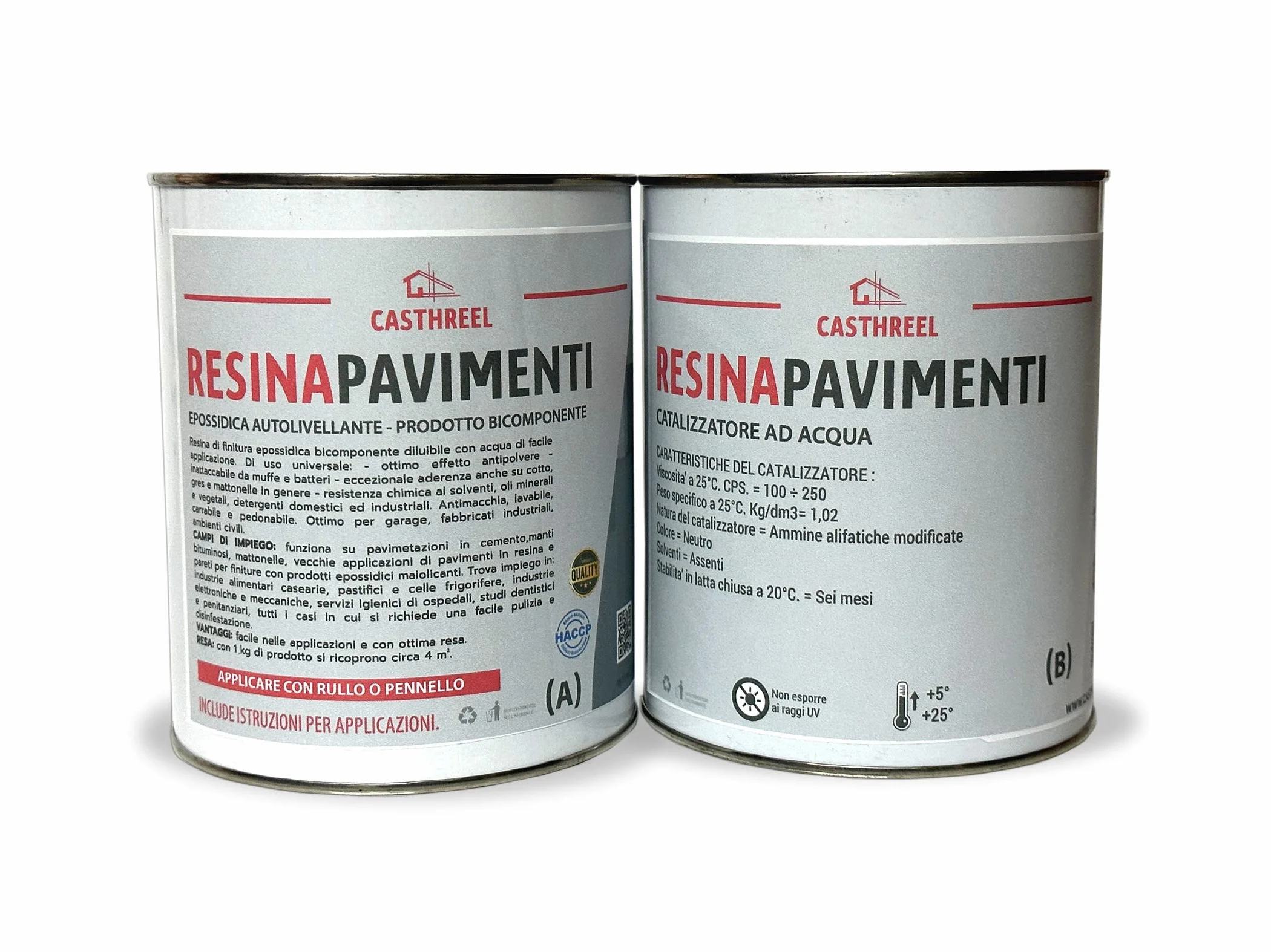 Resina per Pavimenti Epossidica Certificata HACCP Alta Durezza 5kg Grigio Chiaro