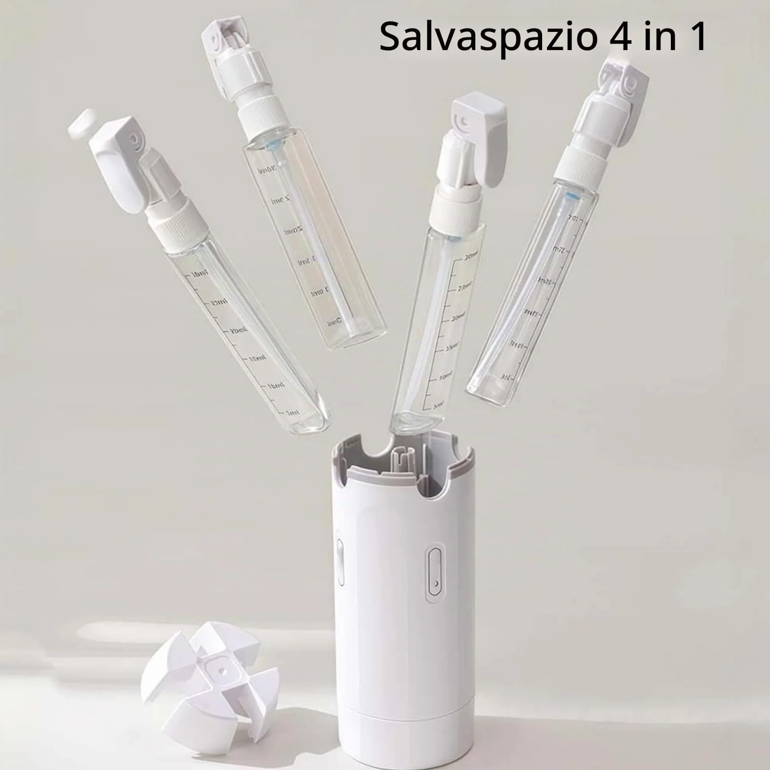 Set di 4 flaconi dispenser da viaggio: flaconi con pompetta ricaricabili, a prova di perdite, per articoli da toeletta - contenitori da viaggio portatili per shampoo, lozione, balsamo e crema (verde)