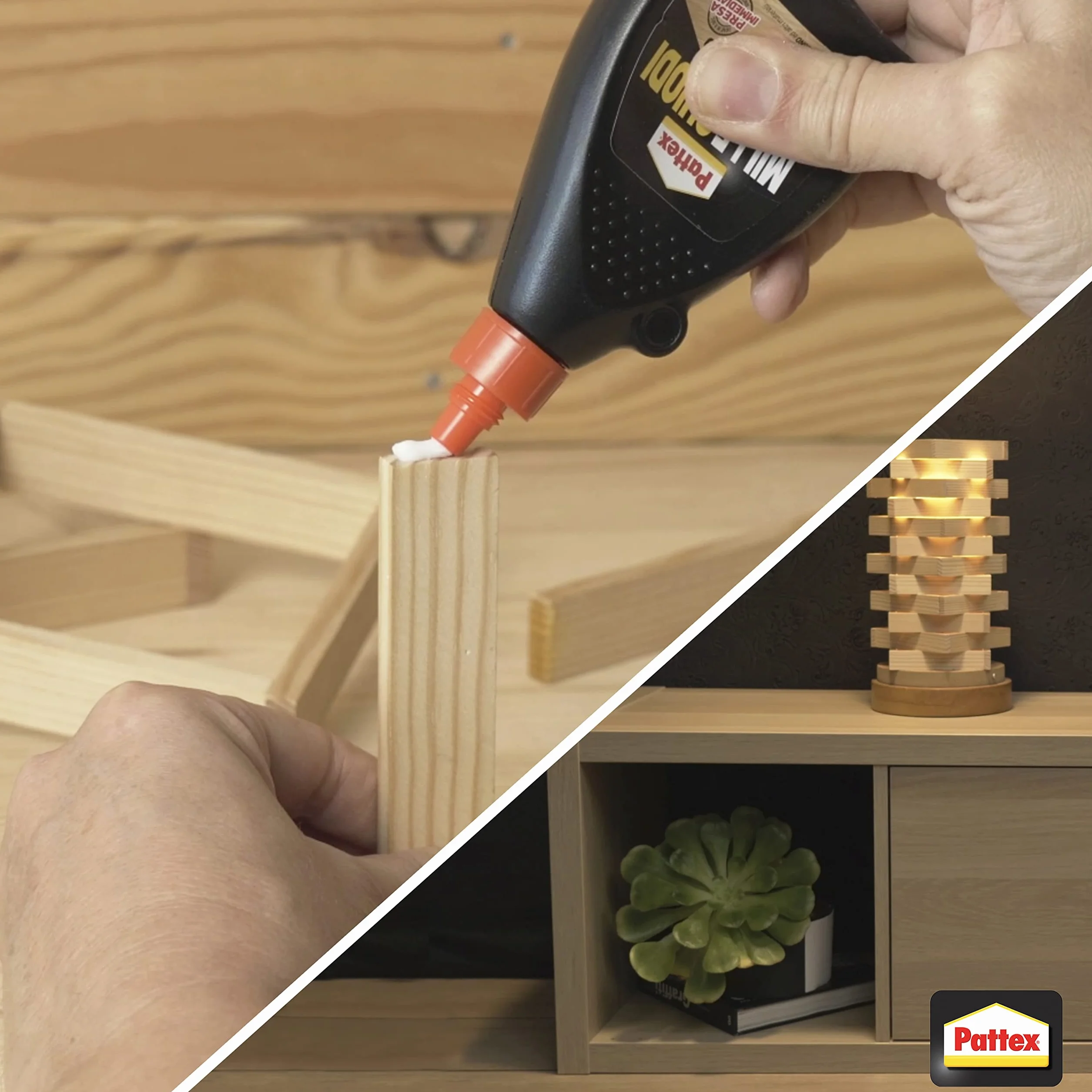Pattex Millechiodi Legno Colla per legno trasparente presa a ventosa flacone 100g