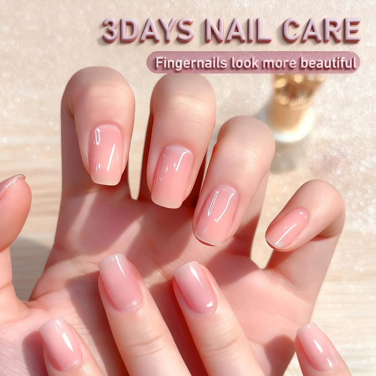 Cura delle unghie in 3 giorni, siero fortificante alla cheratina e agli aminoacidi per unghie fragili e danneggiate, siero di crescita da 16 ml e smalto trasparente per una manicure forte e morbida (2