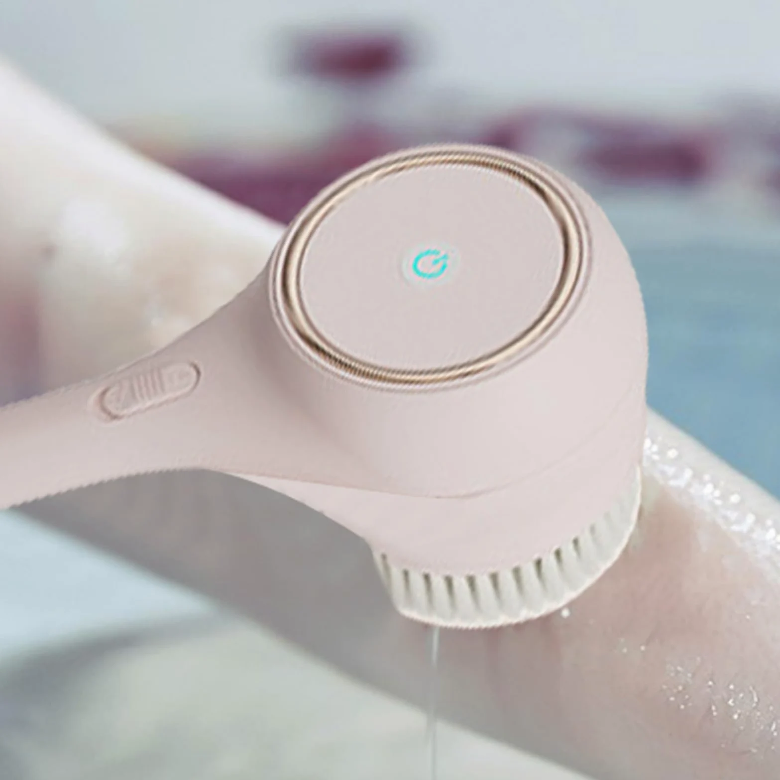 Scrubber per la schiena per doccia, spazzola da bagno con doppio manico | Spazzole da bagno e per il corpo con manico lungo impermeabili,Spazzola elettrica Spazzola per la schiena a batteria grande p