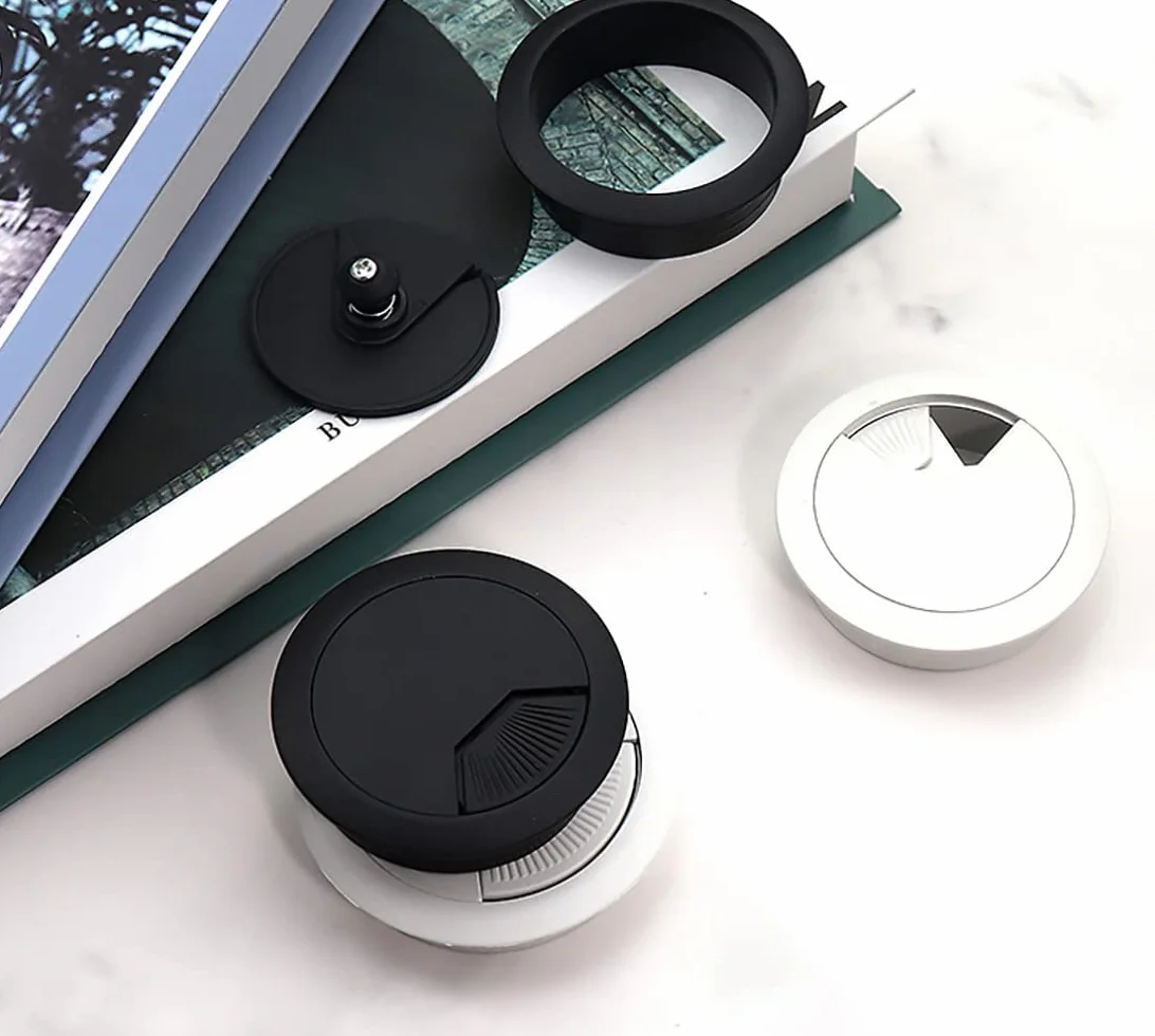 Boccole da scrivania 60 mm passacavo copertura foro bianco