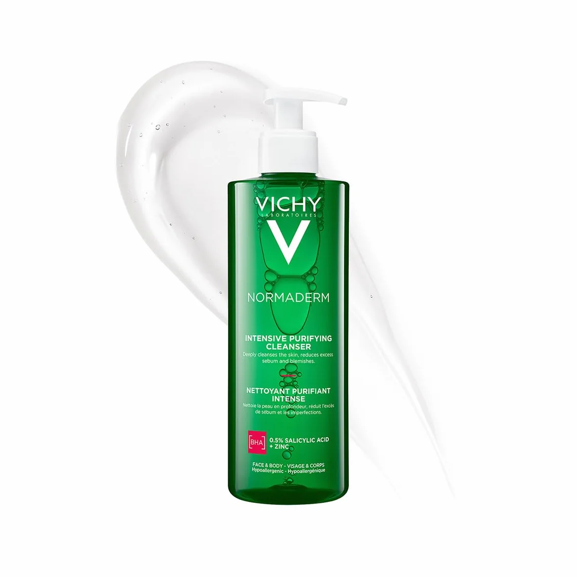 Vichy Phytosolution, Gel Detergente Purificante, Per Pelli a Tendenza Acneica, Azione Anti-Imperfezioni, Pelle Levigata, Con Acido Salicilico, Bifidus Probiotico, Rame e Zinco, 400 ml