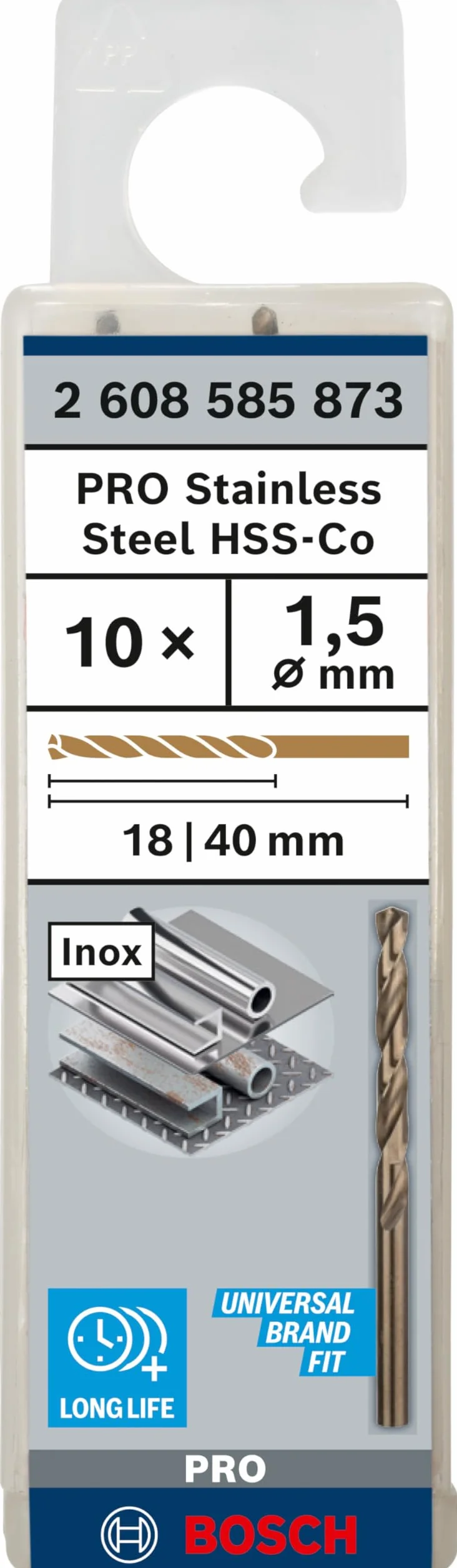 Bosch Punta per metallo PRO HSS-Co Ø 1,50 mm Trapano Accessorio