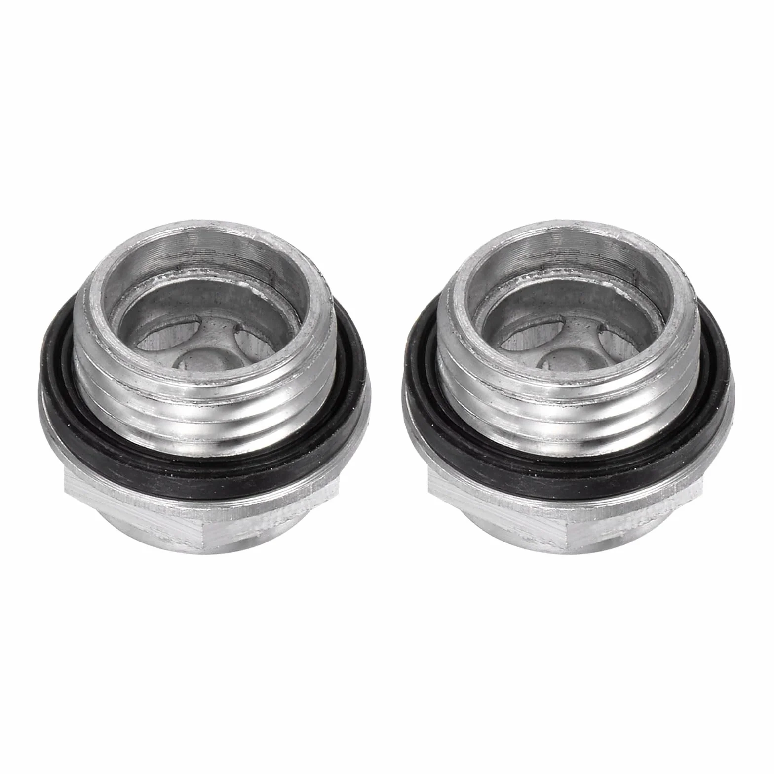 QUARKZMAN Vetro Spia Olio Compressore Aria 16 x 1.5mm Filettatura Maschio Indicatore Plastica Livello Vista Liquido Lega Alluminio