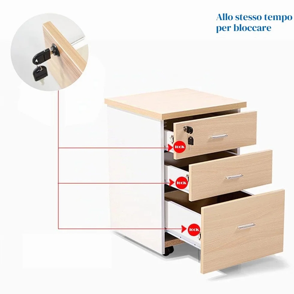 Serrature per Armadietti Cassetto Stantuffo con Chiave 2 Pezzi