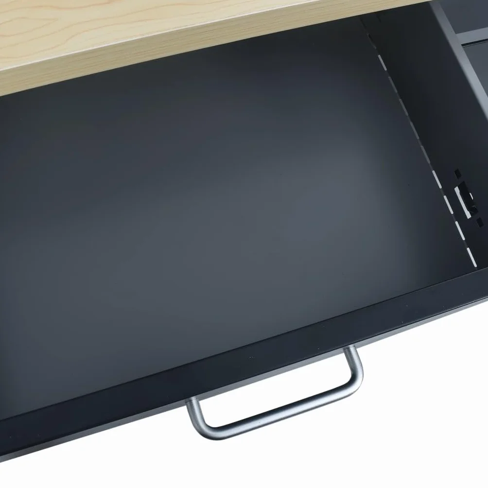 vidaXL Banco da Lavoro Nero 120x60x85 cm Acciaio