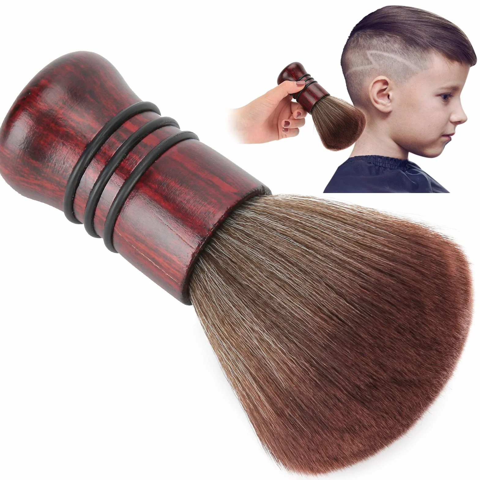 Pennello per il collo del parrucchiere, fibra naturale morbido per il viso pulizia del collo per capelli Duster collo per salone di parrucchiere professionale a casa