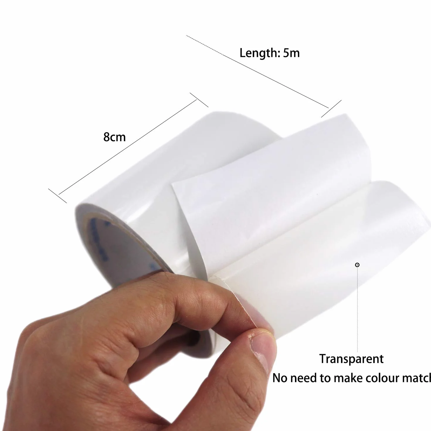 Nastro di Riparazione per Tendone 5 m, Adesivo Trasparente Resistente per Tenda da Sole in PVC