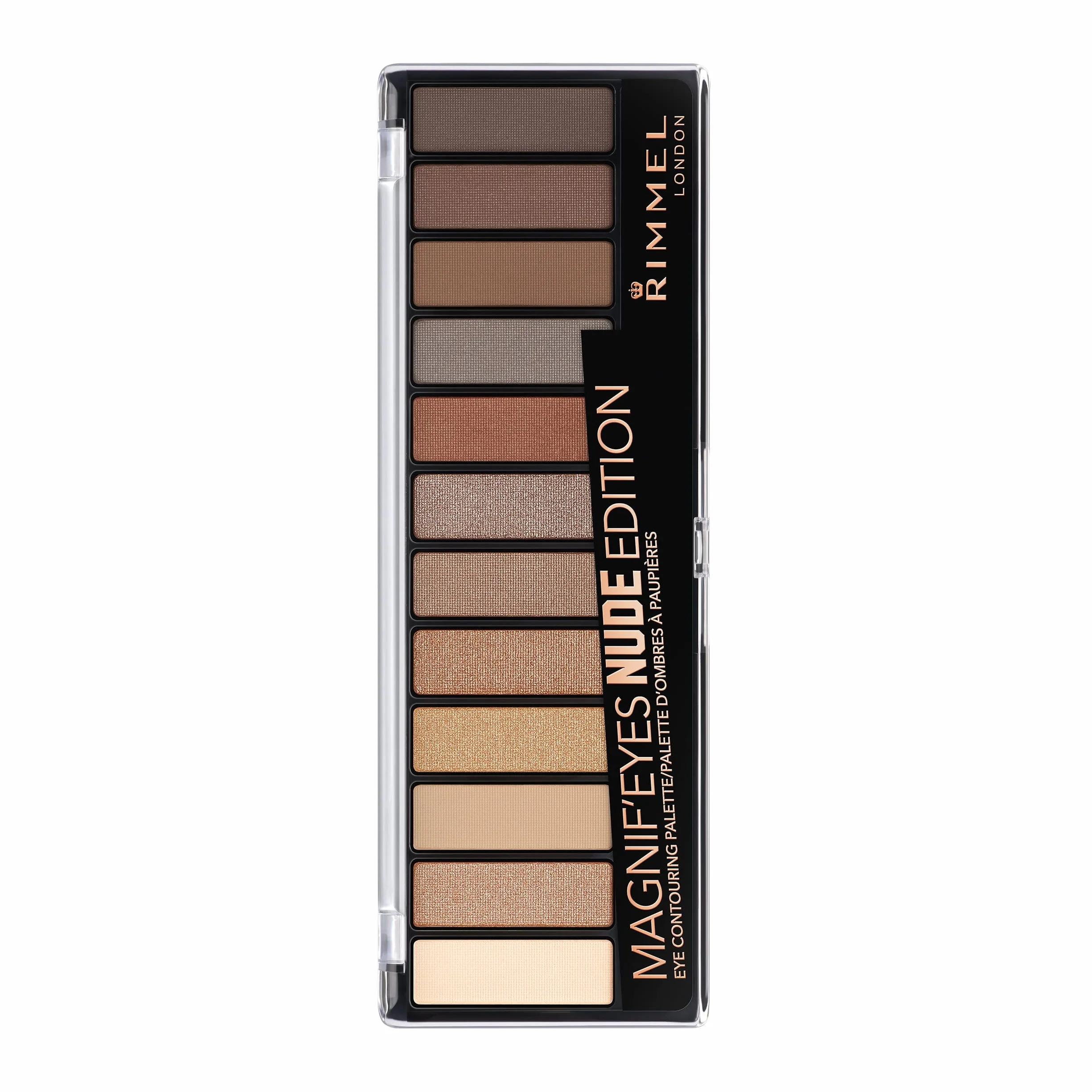 Rimmel London Palette Ombretti Magnifeyes, 2 Tonalità Multiuso dal Finish Matte, Perlato e Gitter Edition, 001 Nude
