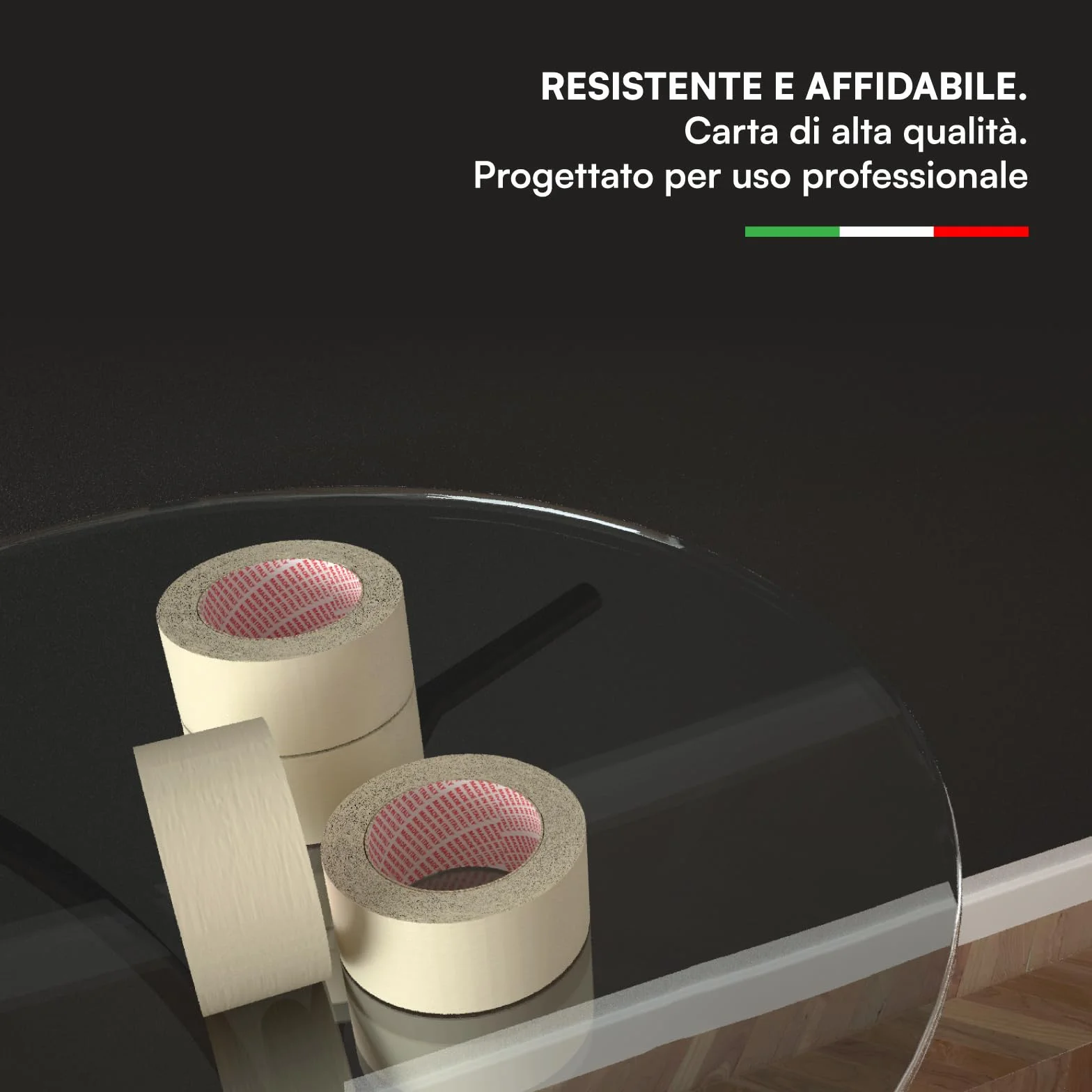 Nastro da Imbianchini 50mm x 50m Carta Gommata Professionale Riciclabile per Mascheratura Pittura
