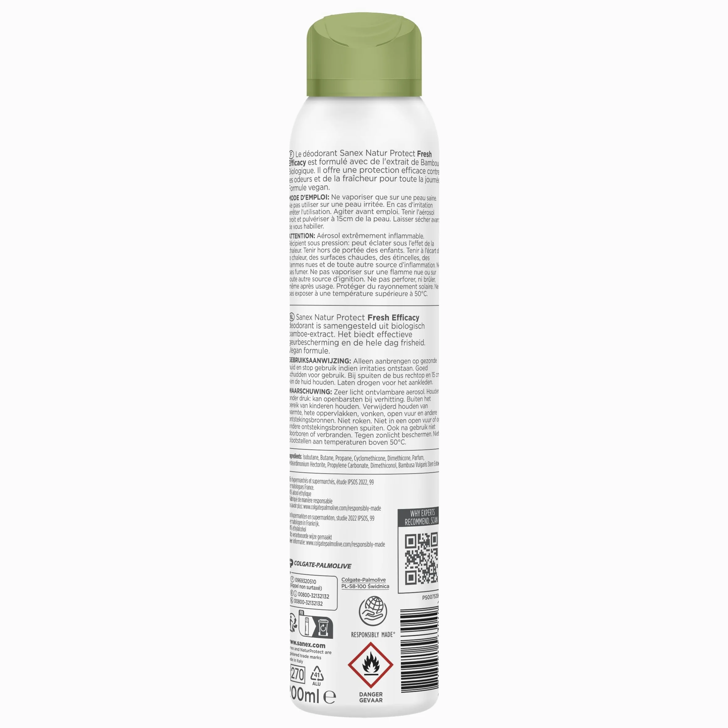 SANEX - Deodorante Natur Protect Fresh Efficienza 48h Bio Spray 200ml - Set di 6