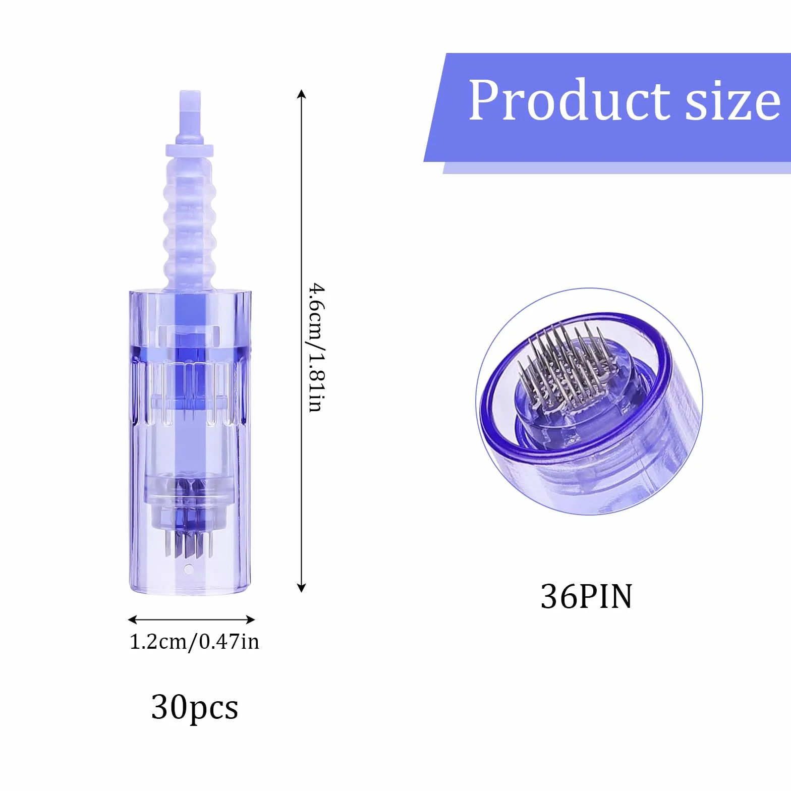 30 Pezzi Aghi Di Ricambio 36pin Dermapen Microneedling Confezionata Singolarmente Micro Aghi Dermapen Per Auto Electric Deep Microaghi Derma Pen Adatta alla Baionetta Penna Micro-ago
