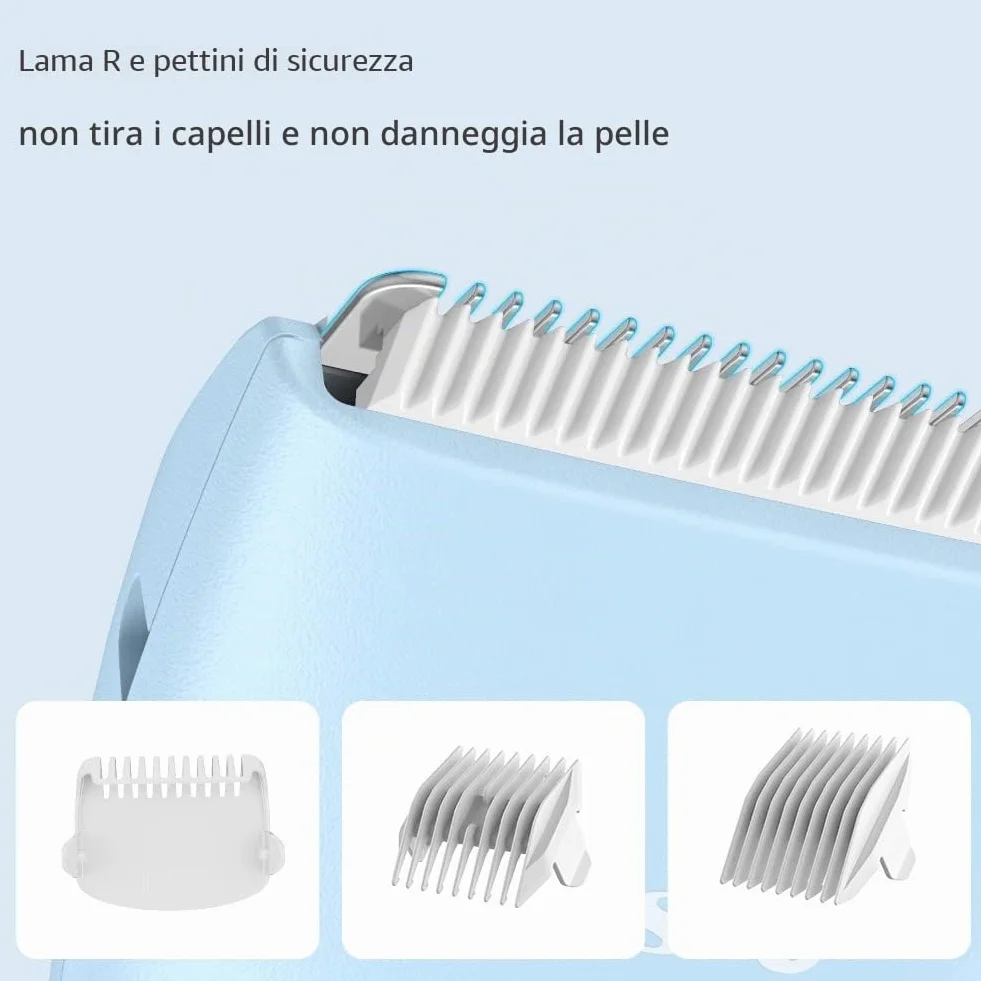 Tagliacapelli professionale silenziosoper bambini, macchina per tagliare i capelli senza fili impermeabile e ricaricabile con display LCD