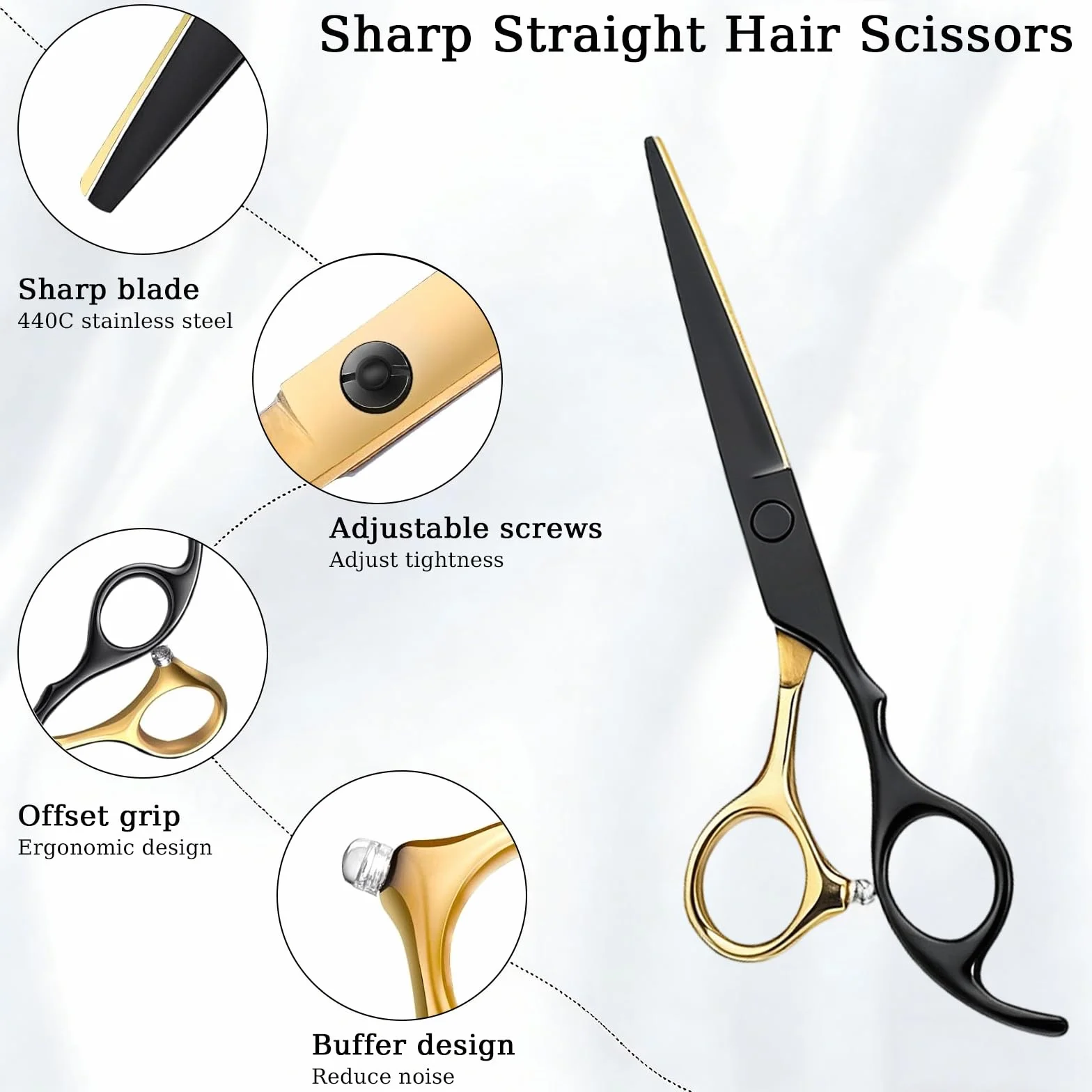 Forbice per Sfoltire i Capelli, Forbici Parrucchiere Professionali Barbiere, Set Professionale di Forbici per Capelli in Acciaio, Borsa per Parrucchieri, Principianti e Uso Domestico