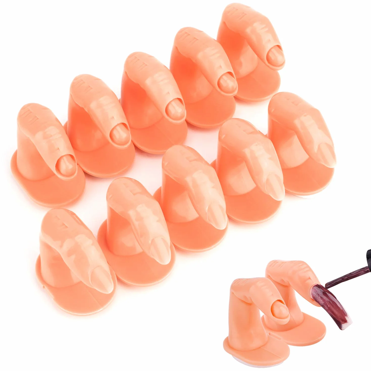 MWOOT 10 Pezzi Modello in Acrilico Dita, Fake Finger Model, Strumento di Pratica per Manicure Mano Nail Art Training