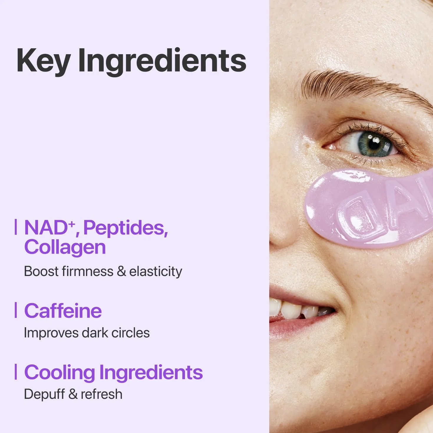 numbuzin No.9 Eye Patches | NAD+ Collagen Undereye patches | Dark Circles, Cooling, Puffy Eyes, Eyebags, Wrinkles | Peptides, Caffeine, Niacinamide | Self Care, Gift | 5 Pairs, 10 Patches