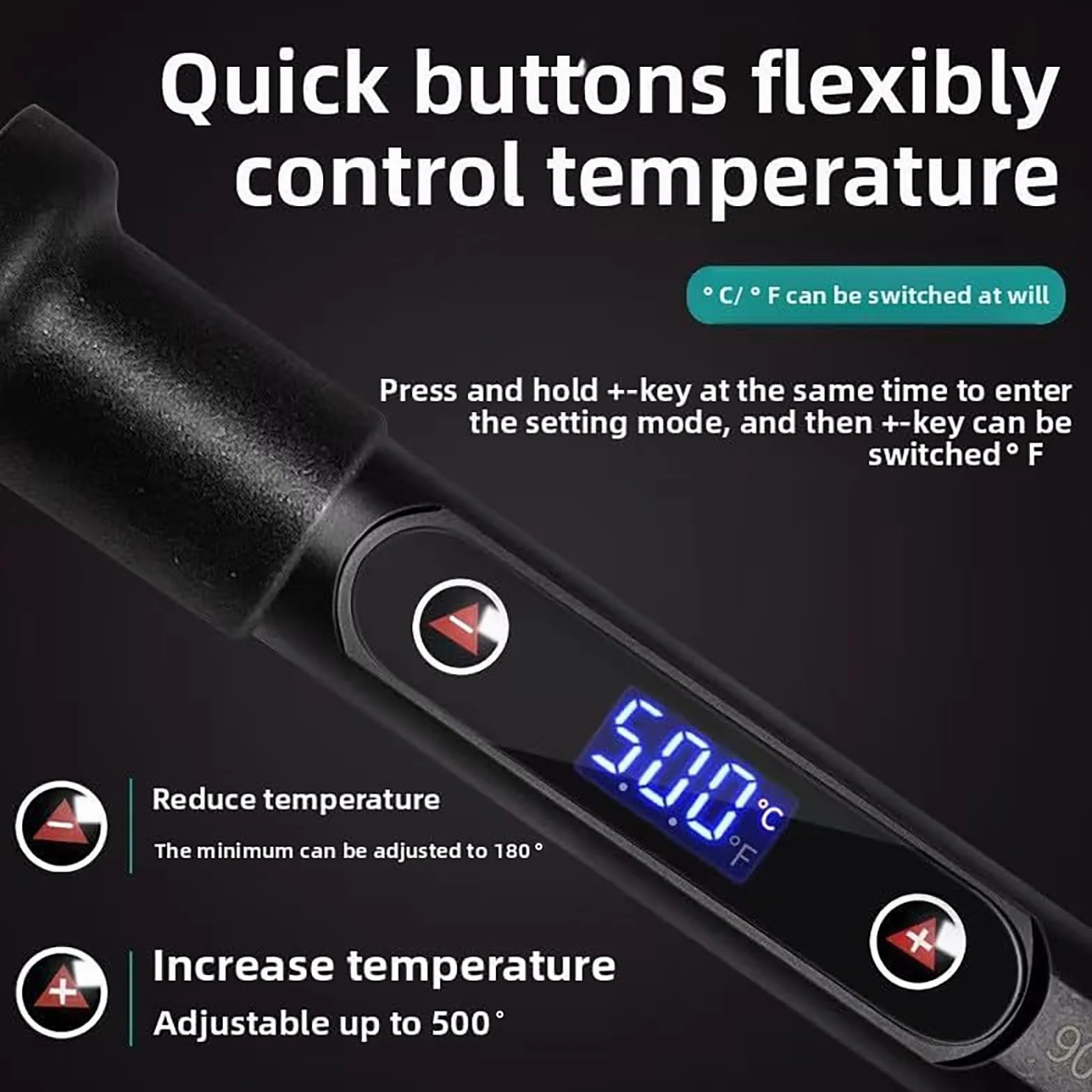 Saldatore a Stagno 80W Professionale con LCD, Temperatura Regolabile 180-520°C, Kit 13 in 1 per Elettronica