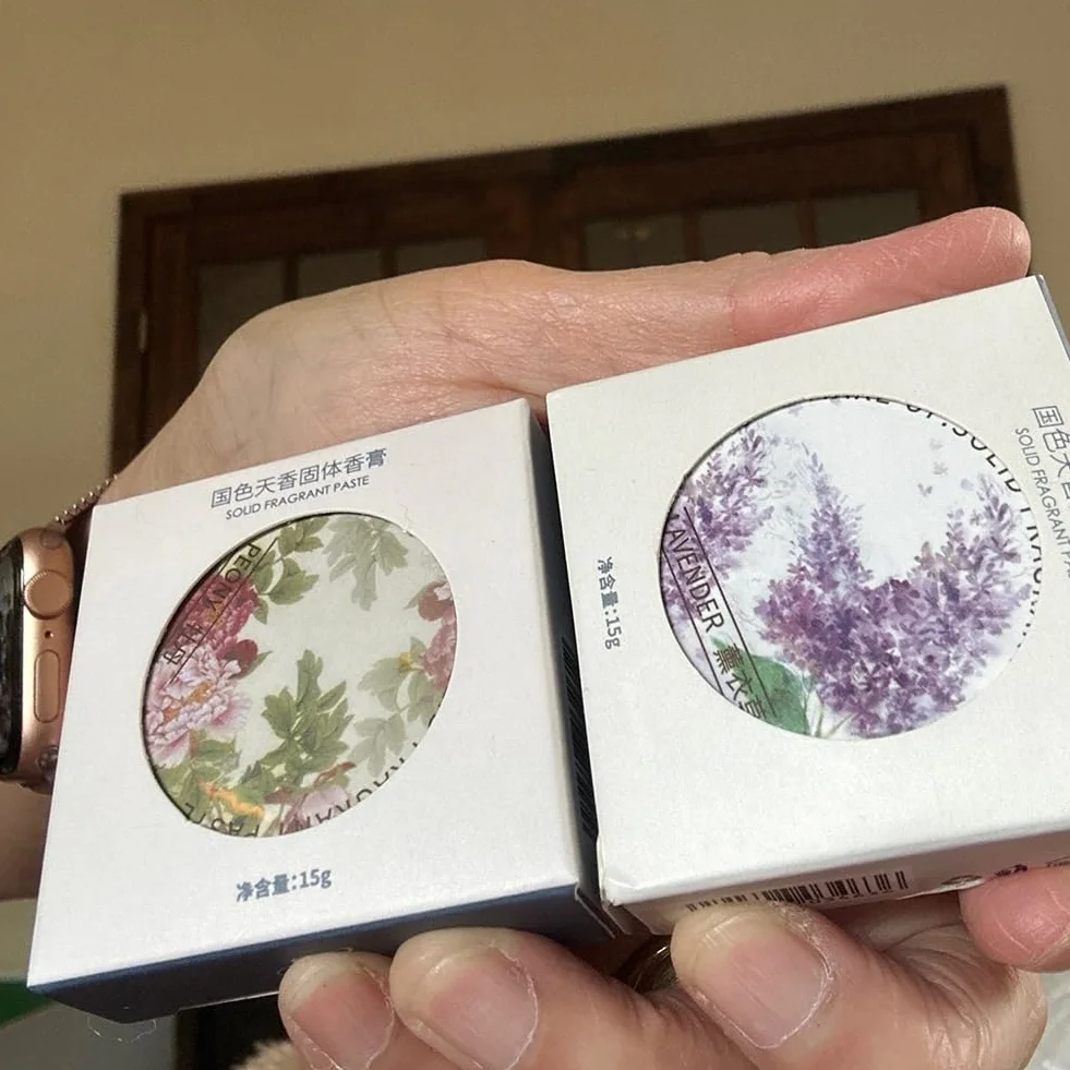 5 Pezzi Profumo da Balsamo Portatile Fragranze di Lunga Durata Eleganti Profumi Solidi Femminili (Fiori di Ciliegio)