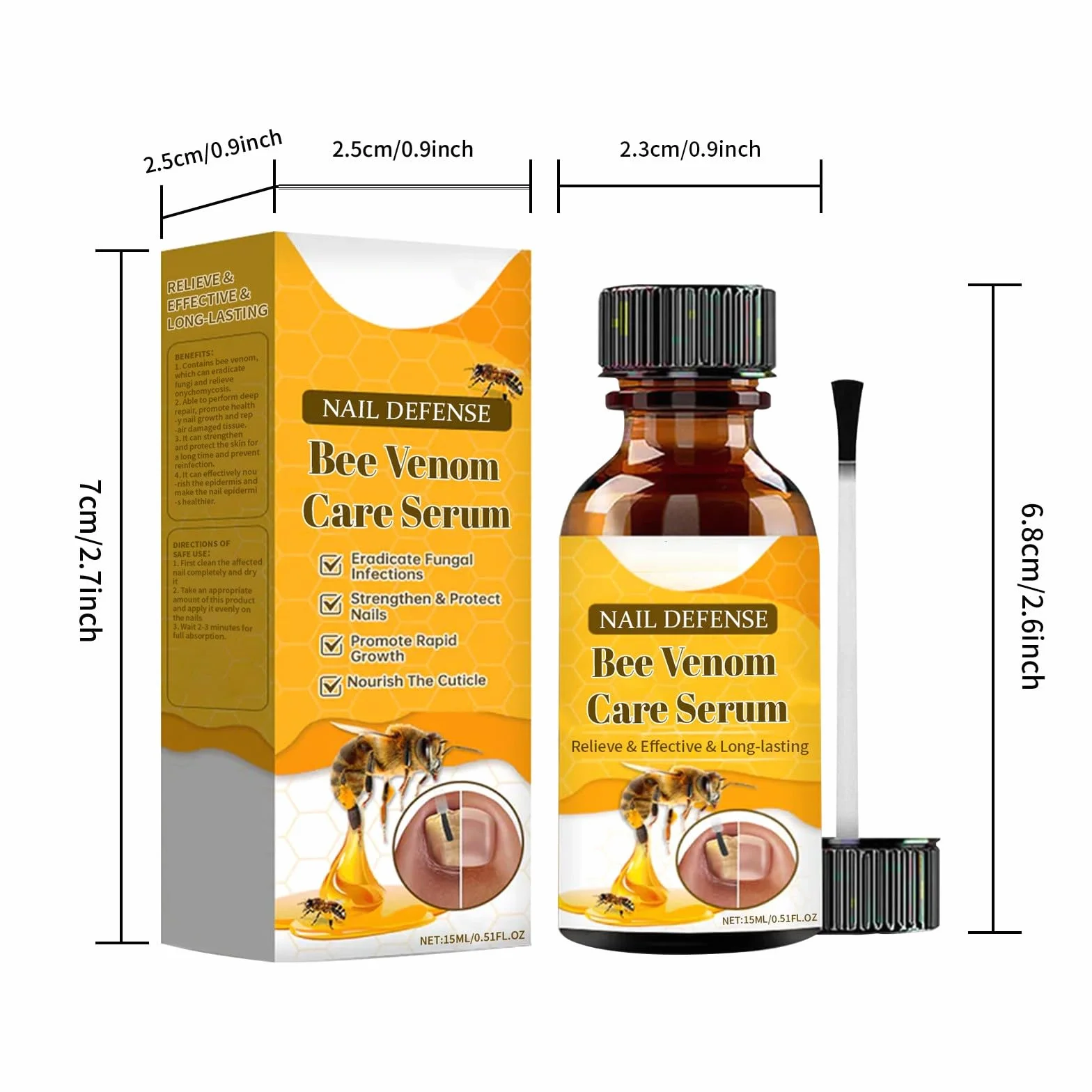 Trattamento per unghie incarnite al veleno d'api, siero per il trattamento delle unghie, siero per la crescita e la riparazione delle unghie, trattamento per unghie incarnite, trattamento con olio per