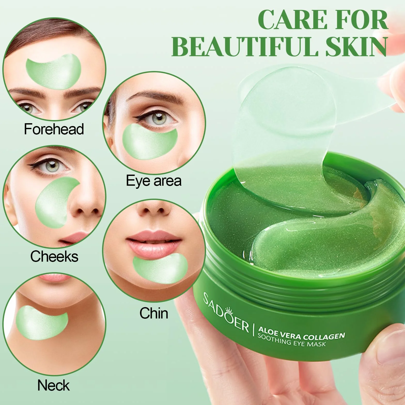 30 Paia Patch Occhi, Maschera Occhi di Aloe Vera, Collagene Patch Occhi, Rimuovi Borse e Puffiness, Maschera Per Gli Occhi Idratante All'Acido Ialuronico, Migliora Rughe, Contorno Occhi Idratante