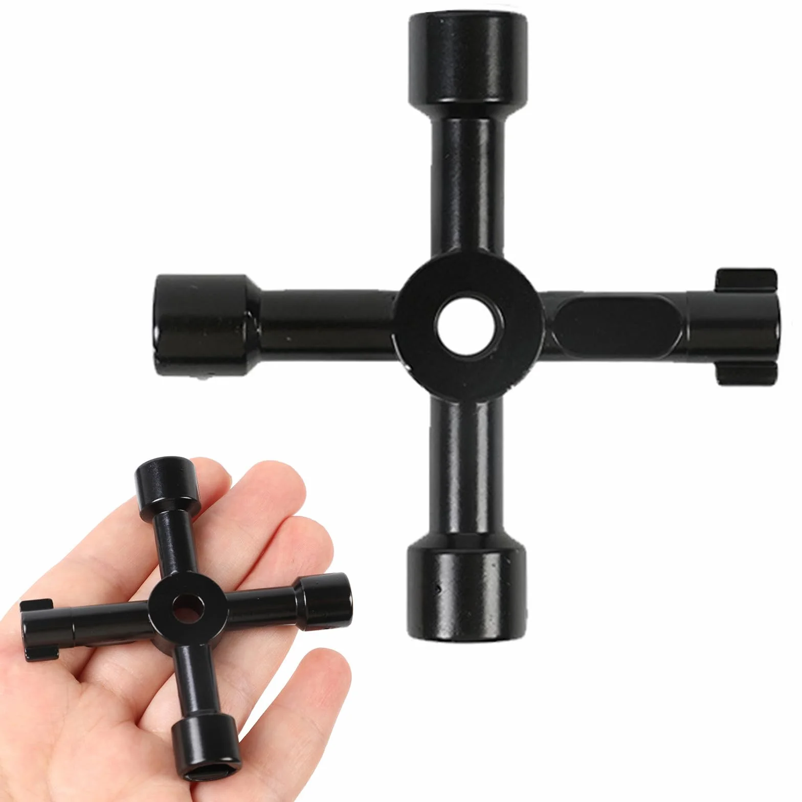 Chiave Universale 4 in 1 Cacciavite Multifunzione Portatile per Quadri Elettrici e Contatori Gas Nero Utensile per Elettricisti