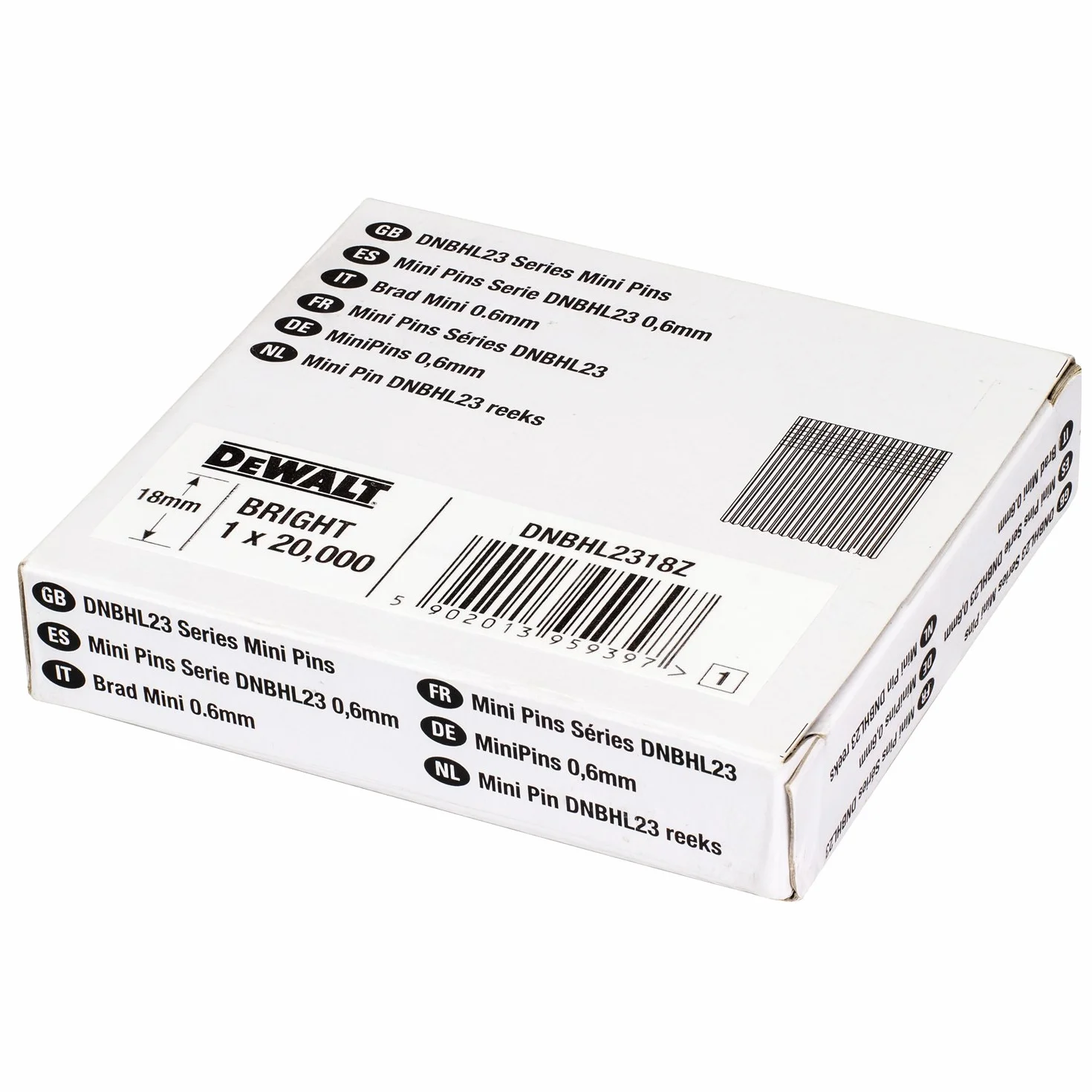 DeWalt Mini pin galvanizado 0,6x18mm
