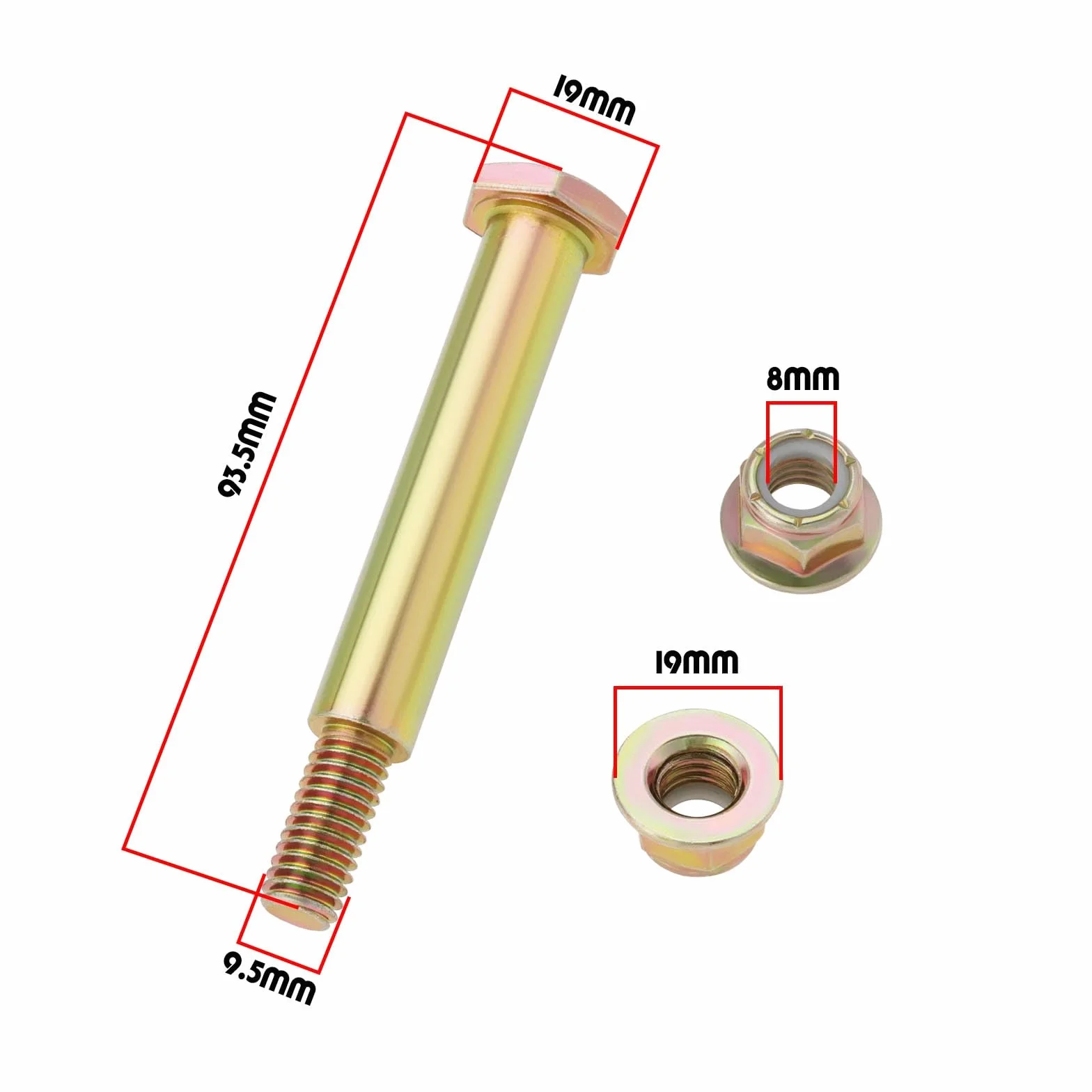 OTOTEC 4 Pezzi Bulloni per Ruote Ponte con Dadi Bloccaggio Compatibile Cub Cadet Craftsman Husqvarna Troy