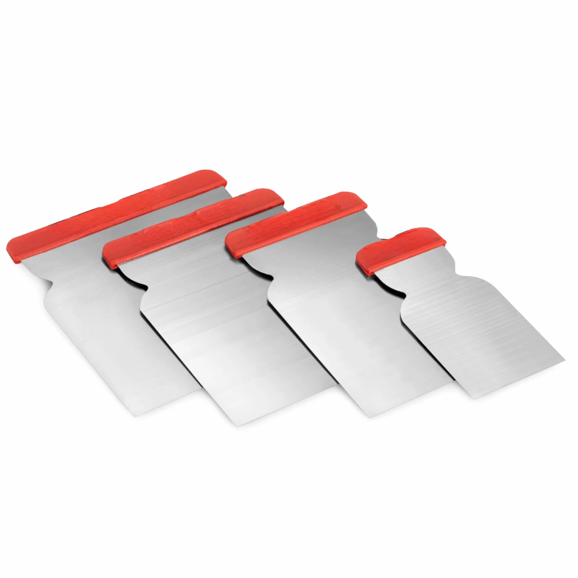 Set 4 Spatole Giapponesi in Acciaio 47/70/87/105 mm per Verniciatura Stuccatura Rasatura