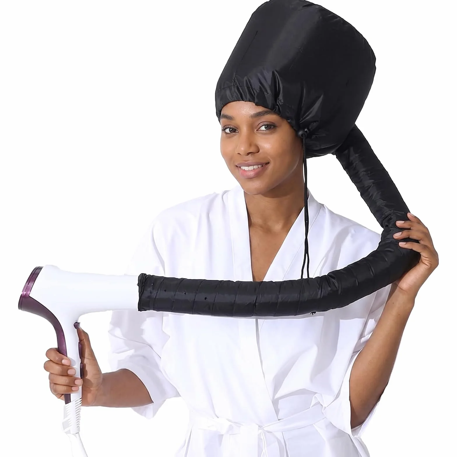 Accessori Capelli, Cuffia Asciugacapelli Per Phon, Cuffia Per Asciugare Capelli Ricci, Cuffia Asciugacapelli, Cappello Per Asciugatura Rapida, Nero, Compatibile Con Phon A Bocca Piccola