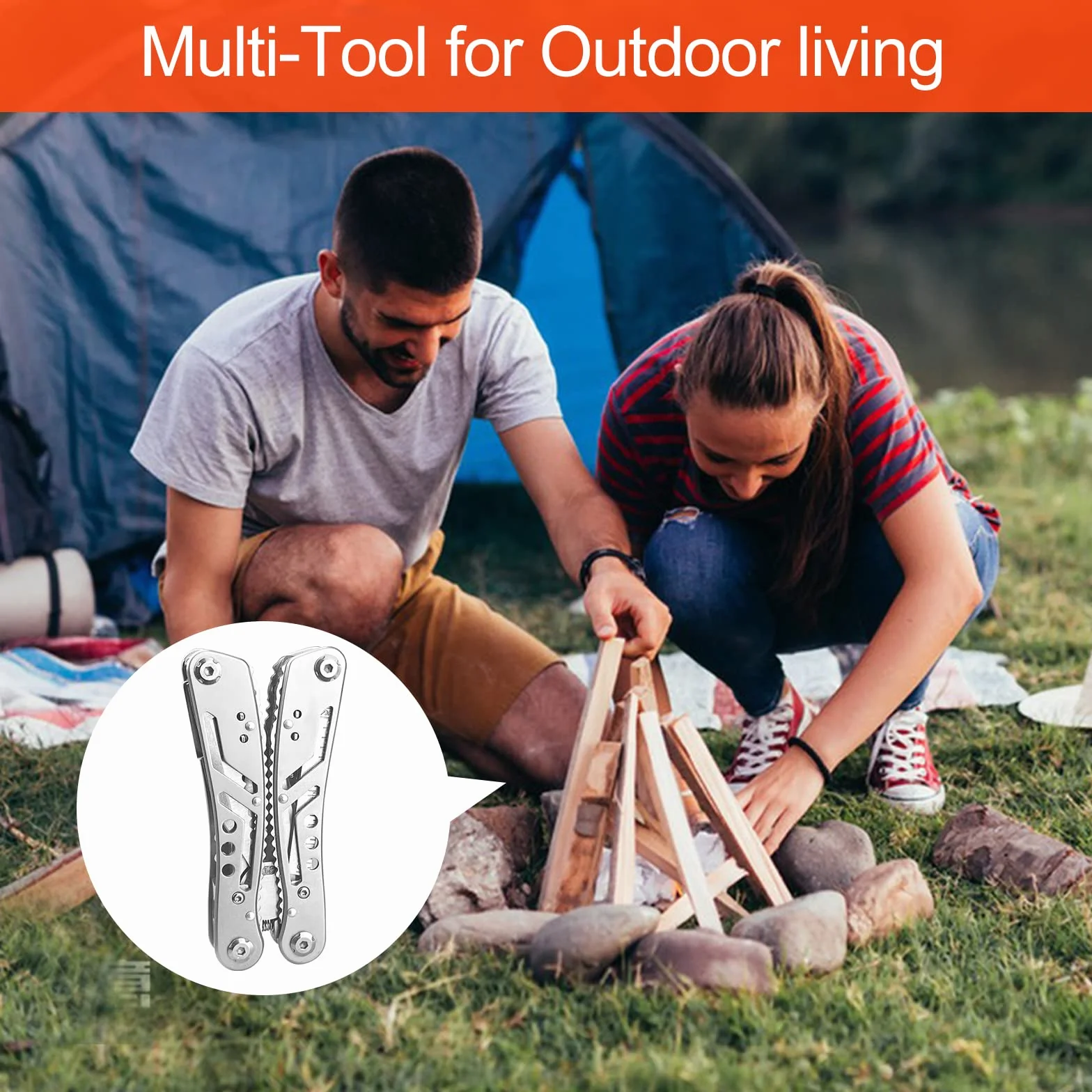 Gvolatee Pinza Multiuso 11 in 1, Pieghevole Multitool Acciaio Inossidabile Cacciavite