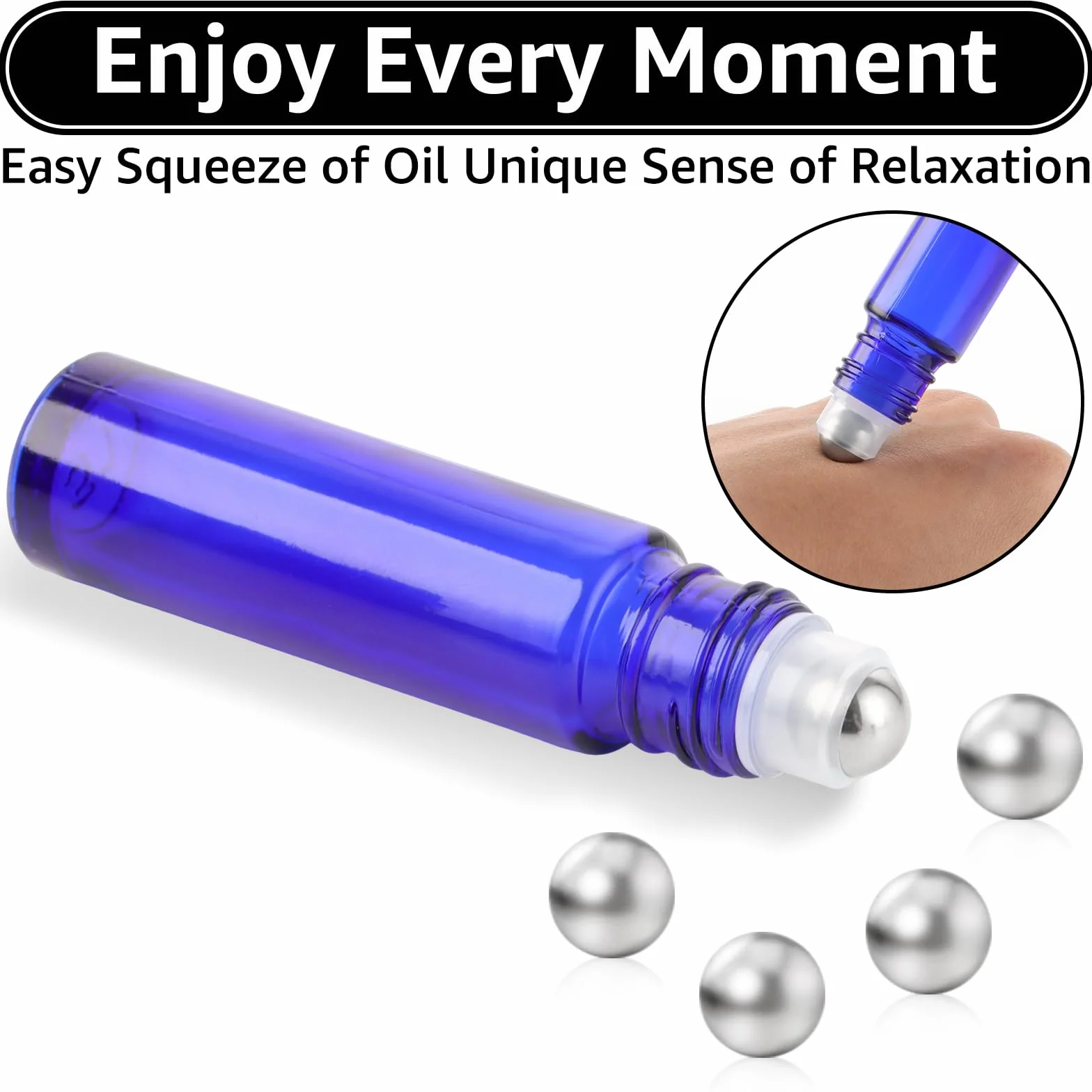 STARVAST 24 bottiglie di vetro Roll-On da 10 ml, con rullo in acciaio inox, ricaricabili per oli essenziali, lozioni e profumi