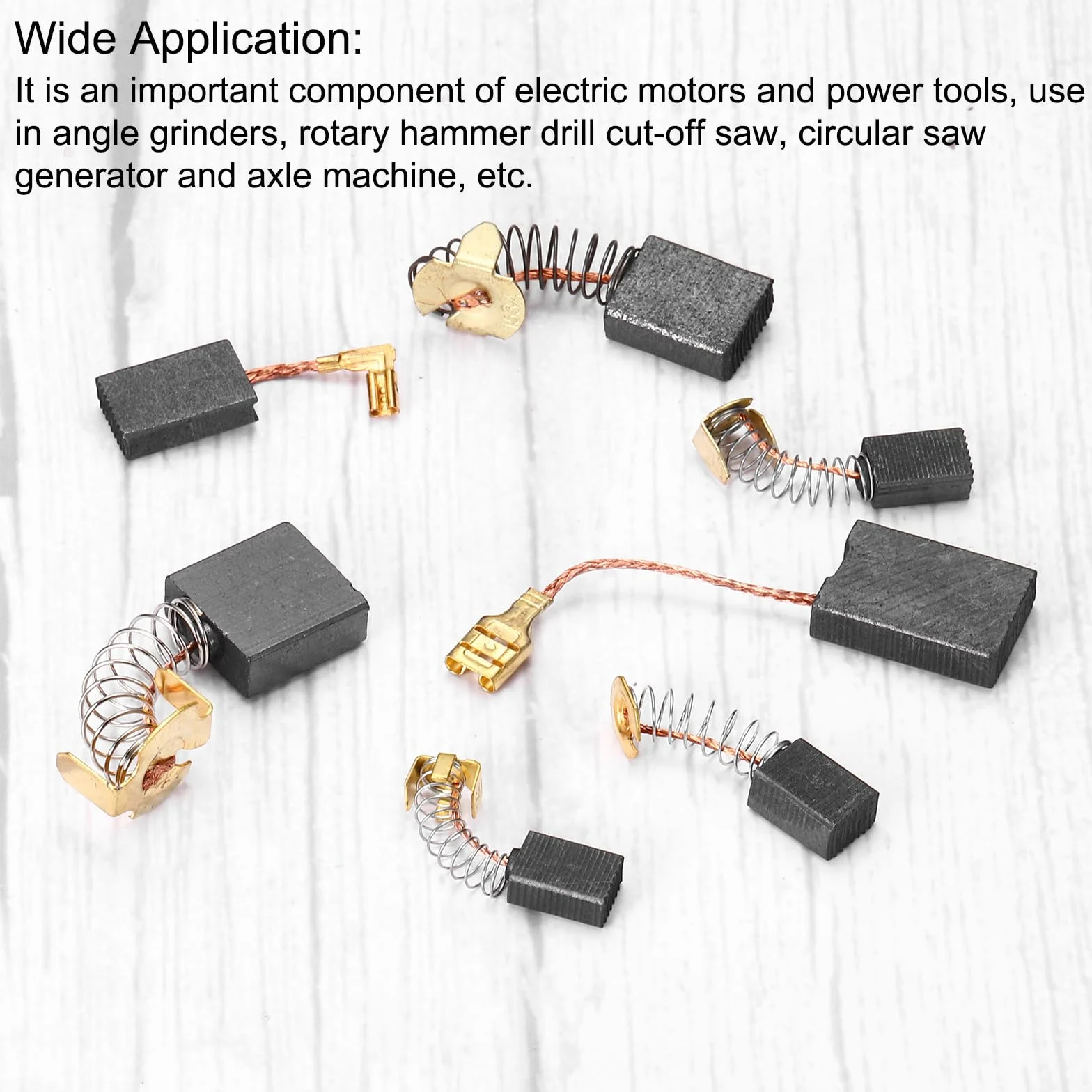 Spazzole Di Carbone 15x8x5mm Per Motori Elettrici Utensili Elettrici Riparazione, 6 Pezzi