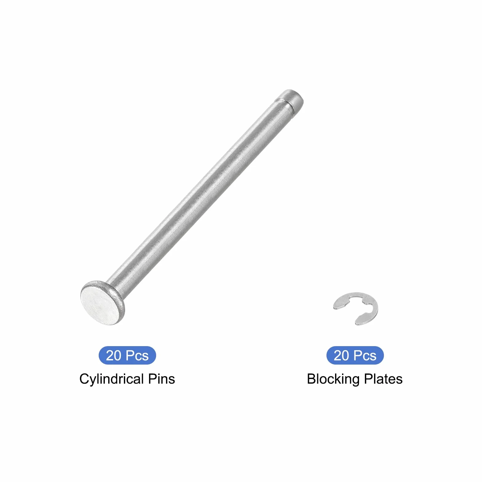 QUARKZMAN Perno Posizionamento Cilindrico M3x40mm Acciaio Inossidabile 304, Cilindro Cerniera Scanalato Testa Piatta con Clip Fissaggio