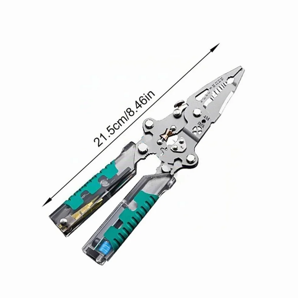 Professionale Pinza Spelafili 18 in 1 Pieghevole con Tester di Tensione 22.4cm Acciaio