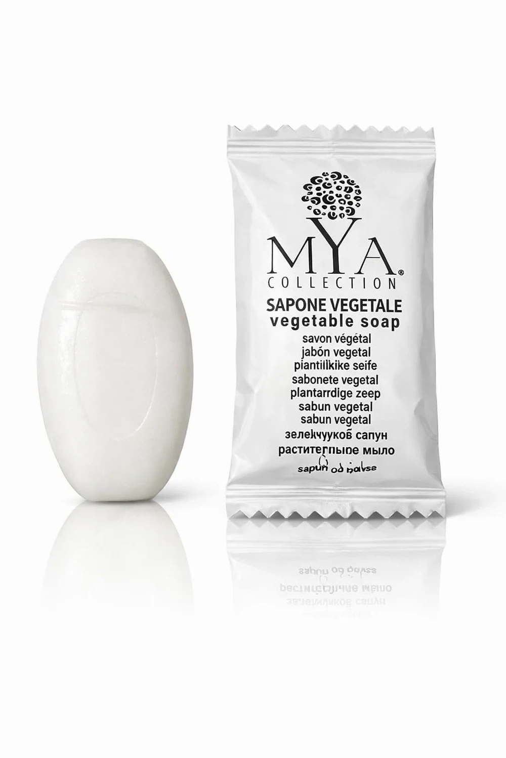 Saponetta Monouso da 10 gr Ovale Conf. da 600 pz Mya collection Linea Cortesia hotel e B&B Imbustato singolarmente