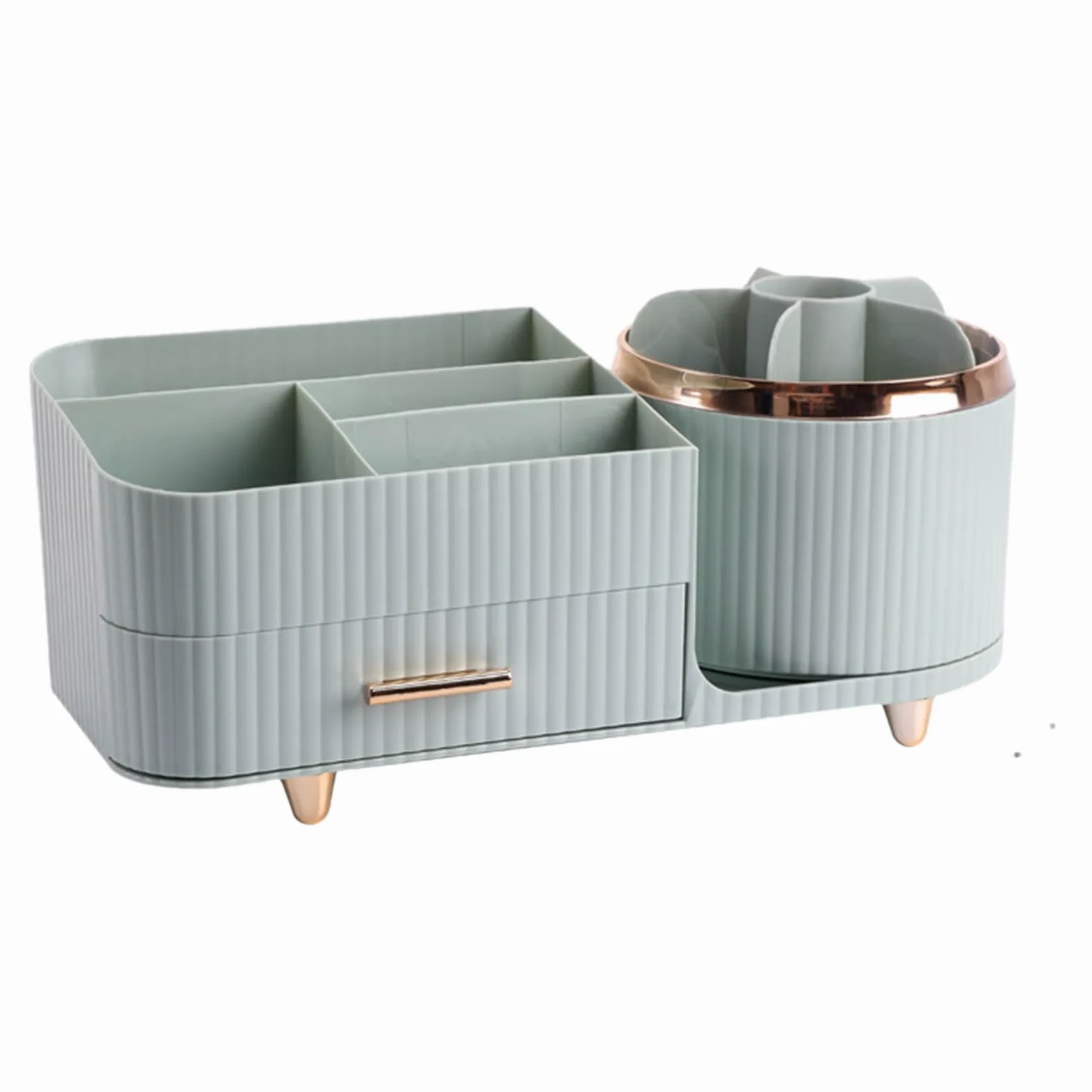 Portaoggetti per trucchi, multi cassetto girevole, elegante organizer da | scrivania con eleganti scomparti per rossetto, eyeliner, pennelli, lozioni, unghie, design compatto ed elegante, ideale per