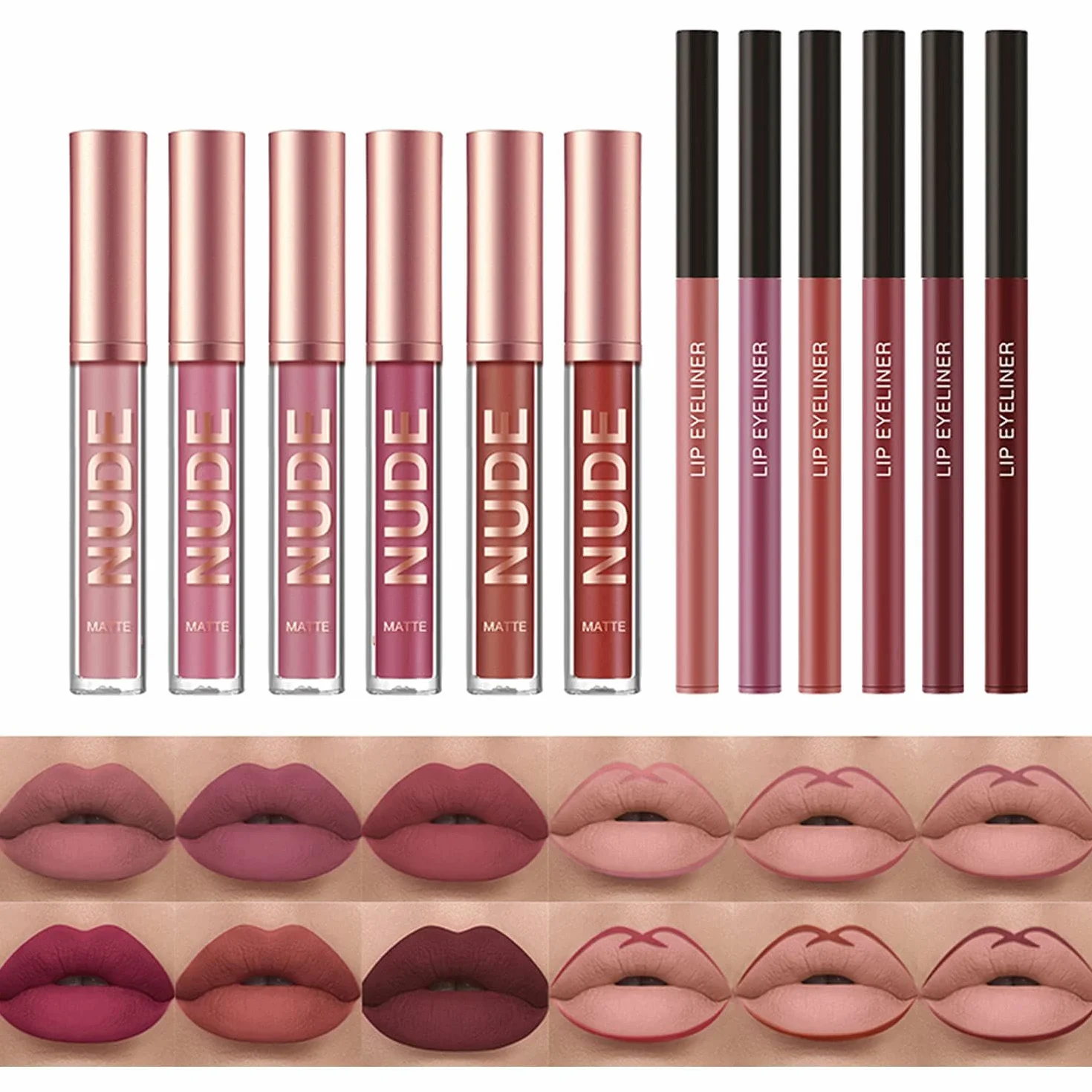 12 Pz Matita Labbra Matte E Set Di Rossetto 24 Ore Nudi Impermeabile Bellezza Trucco Kit Lipgloss Liptints Per Le Donne Matita Rossetto Lifter Regali