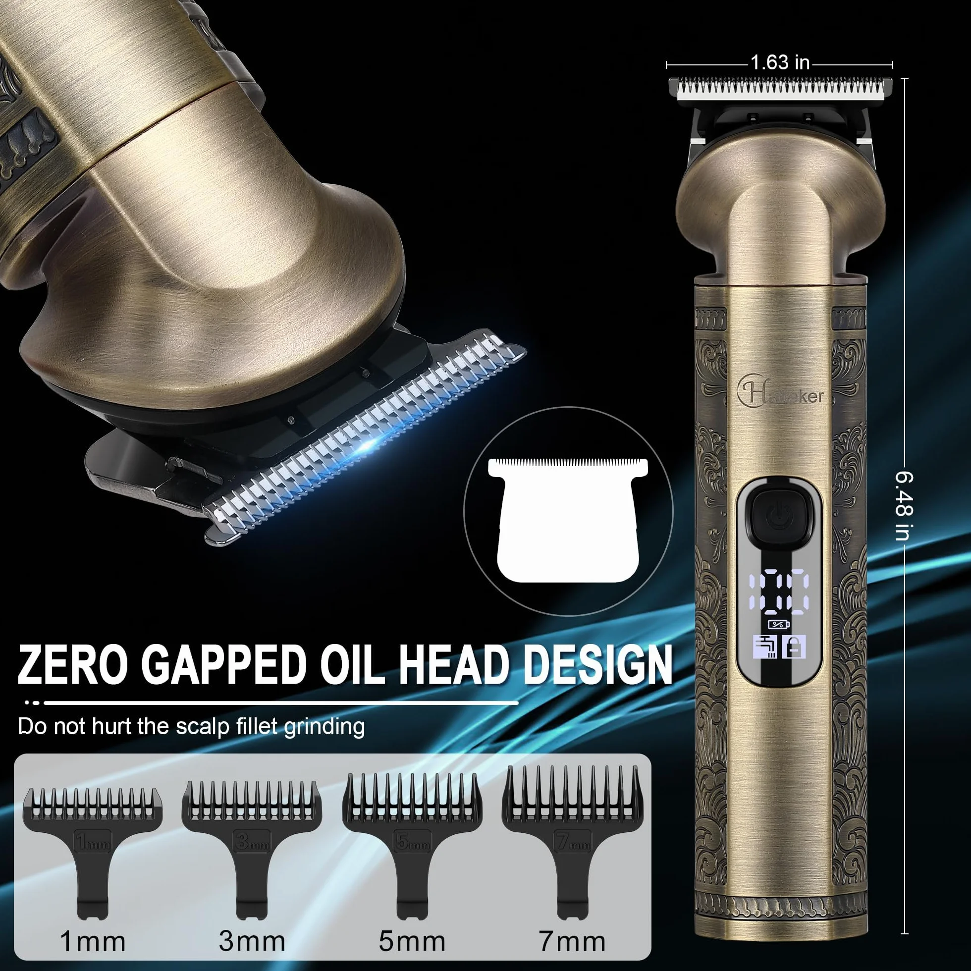 Hatteker Regolabarba Rasoio Elettrico Barba Tagliacapelli uomo Professionale Macchinetta per Barba Taglia Peli Naso Corpo 8 in 1