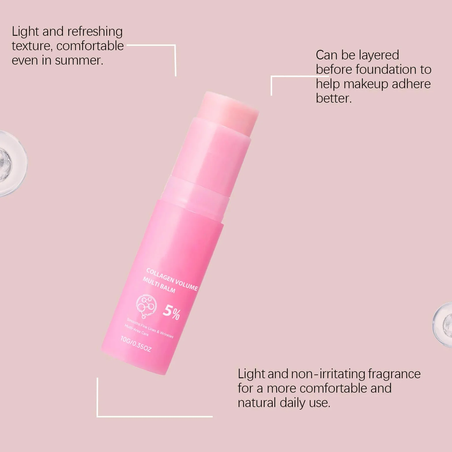 PDRNs Pink Collagen Volume Multi Balm, matita anti-rughe e idratante, attenua le linee sottili, rassoda la pelle, cura anti-età, per occhi, collo e fronte