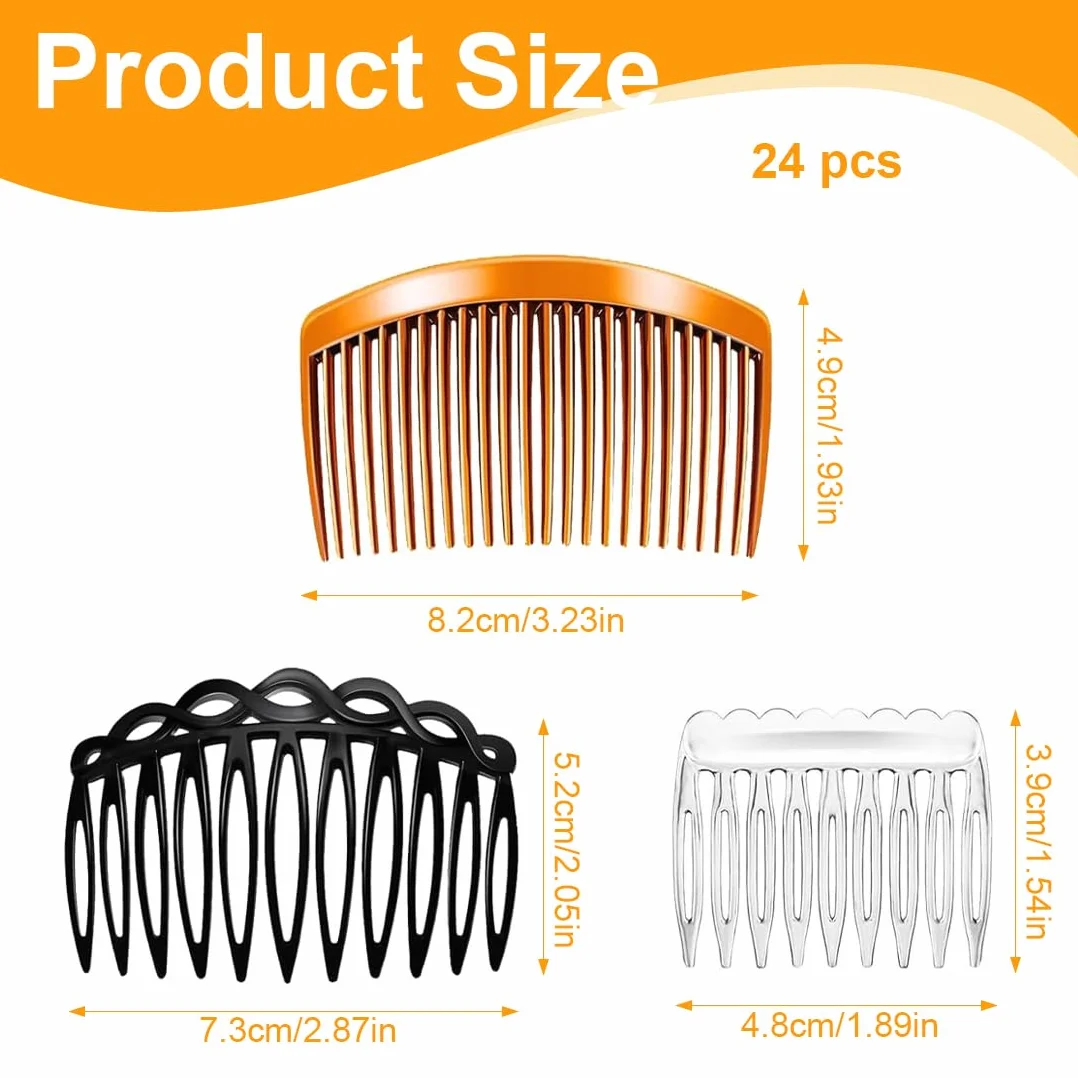 24 Pezzi Pettinini Fermacapelli, Pettinino Per Capelli, Pettine Per Capelli Laterali In Plastica Pettini Da Inserire, Pettine Fermagli Per Capelli, Pettine Per Velo Della Sposa