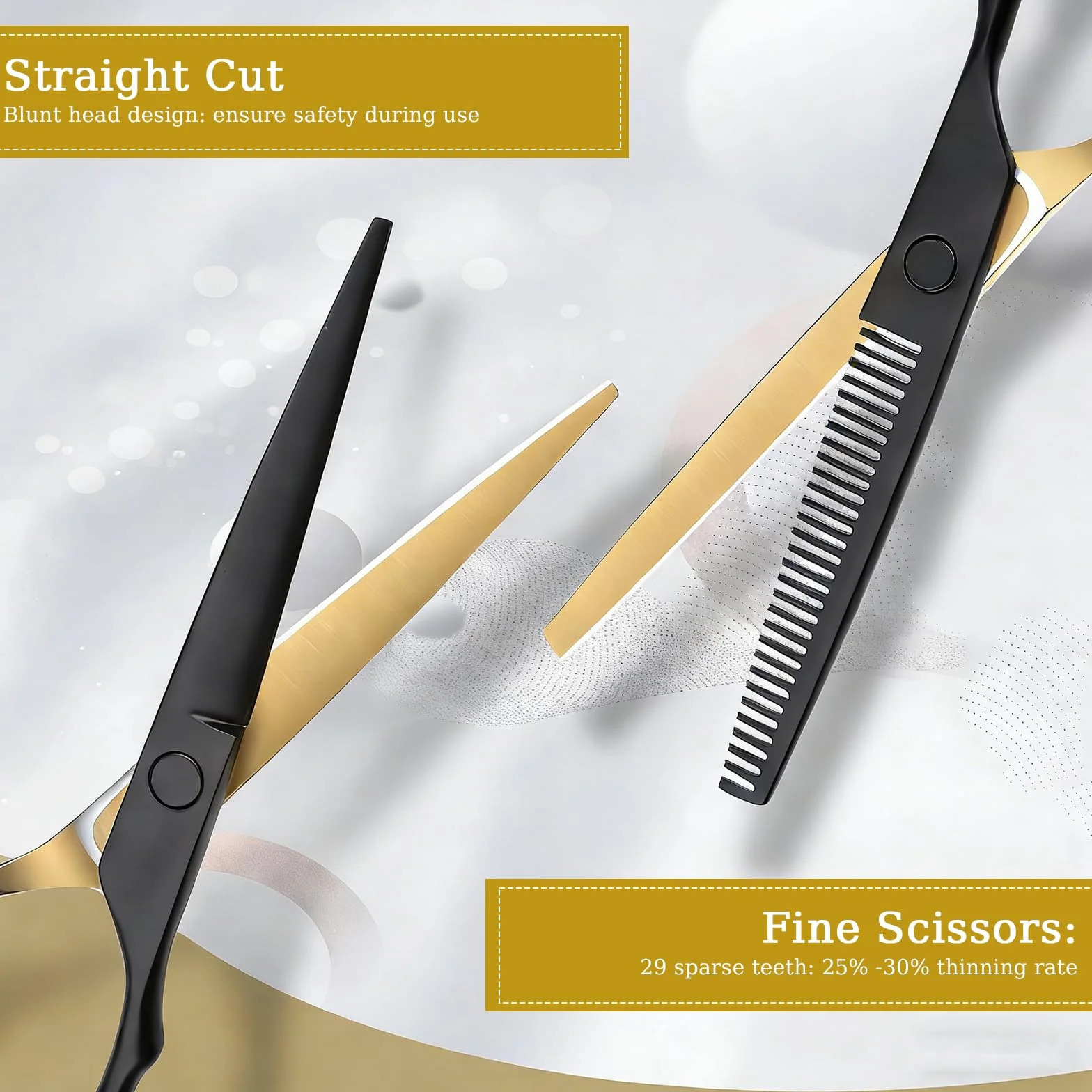 Forbice per Sfoltire i Capelli, Forbici Parrucchiere Professionali Barbiere, Set Professionale di Forbici per Capelli in Acciaio, Borsa per Parrucchieri, Principianti e Uso Domestico