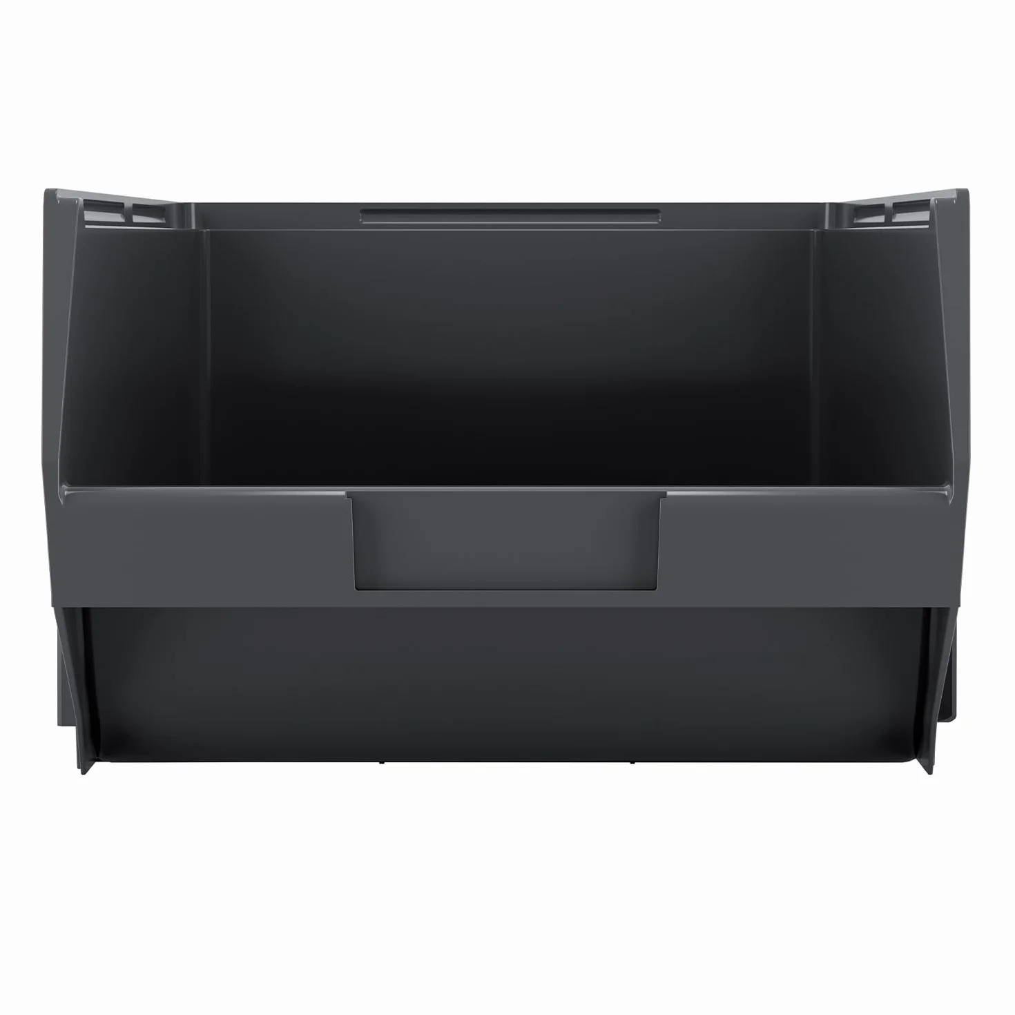 Set di 4 Contenitori a Bocca di Lupo 30x45x19 cm Sovrapponibili Nero Plastica