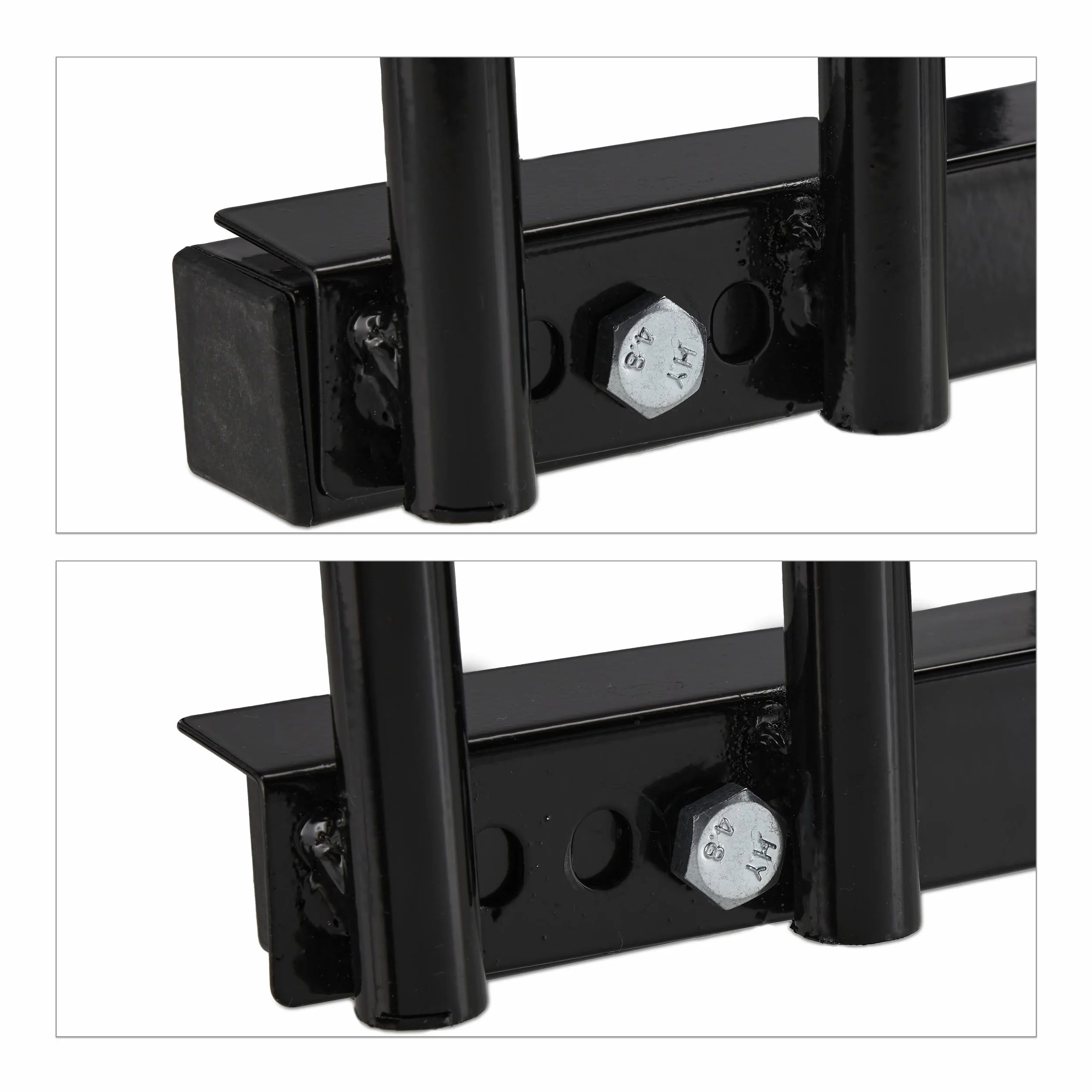 Relaxdays Portabici da Terra Supporto per 2 Biciclette E-Bike Ruote Fino 60 mm 27x67,5x33 cm Nero