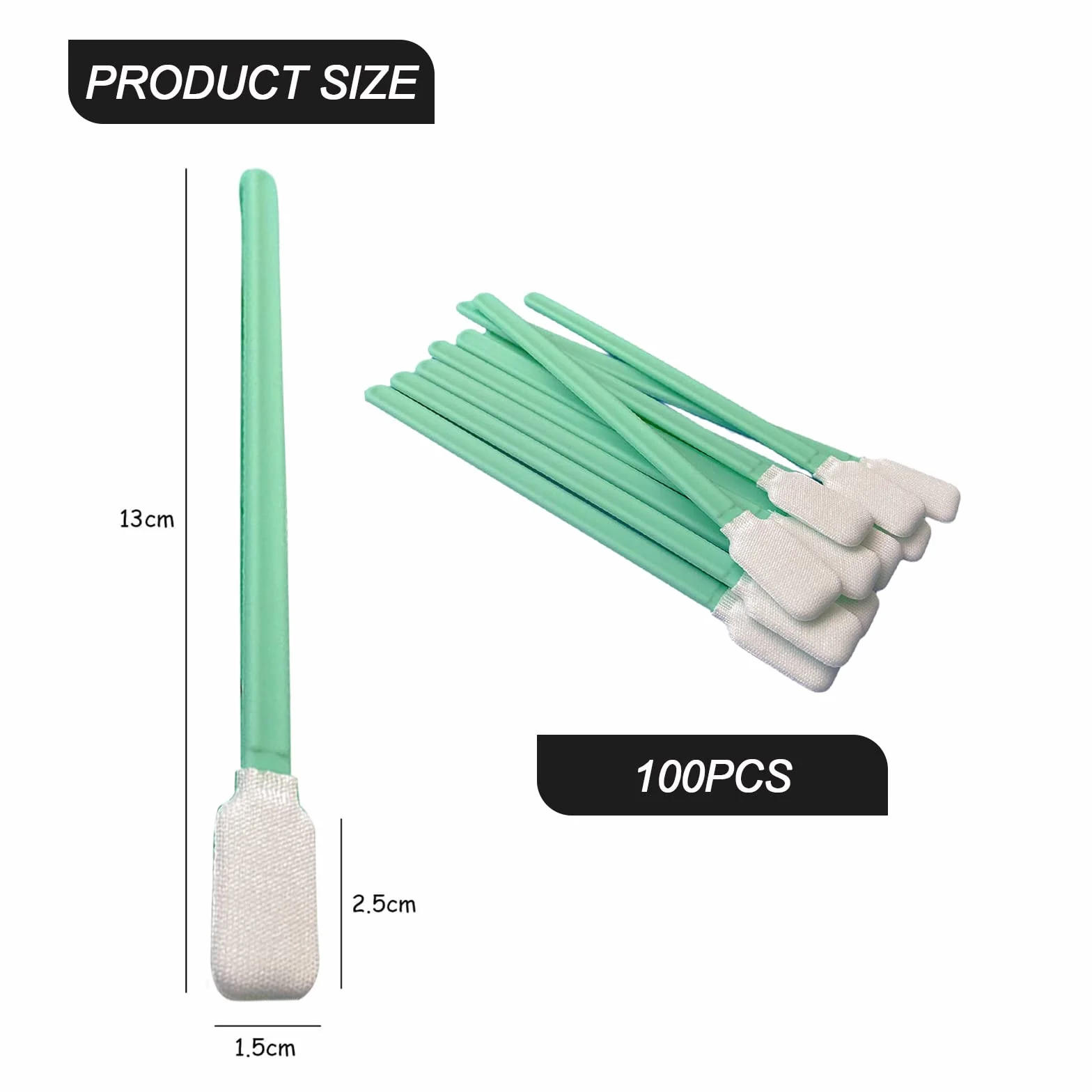 100 Pezzi Tamponi di Cotone per La Pulizia Della Schiuma Tamponi di Cotone Spugna Senza Polvere Tamponi di Cotone Pulizia Tamponi di Cotone Rettangolare per La Fotocamera, Obiettivo